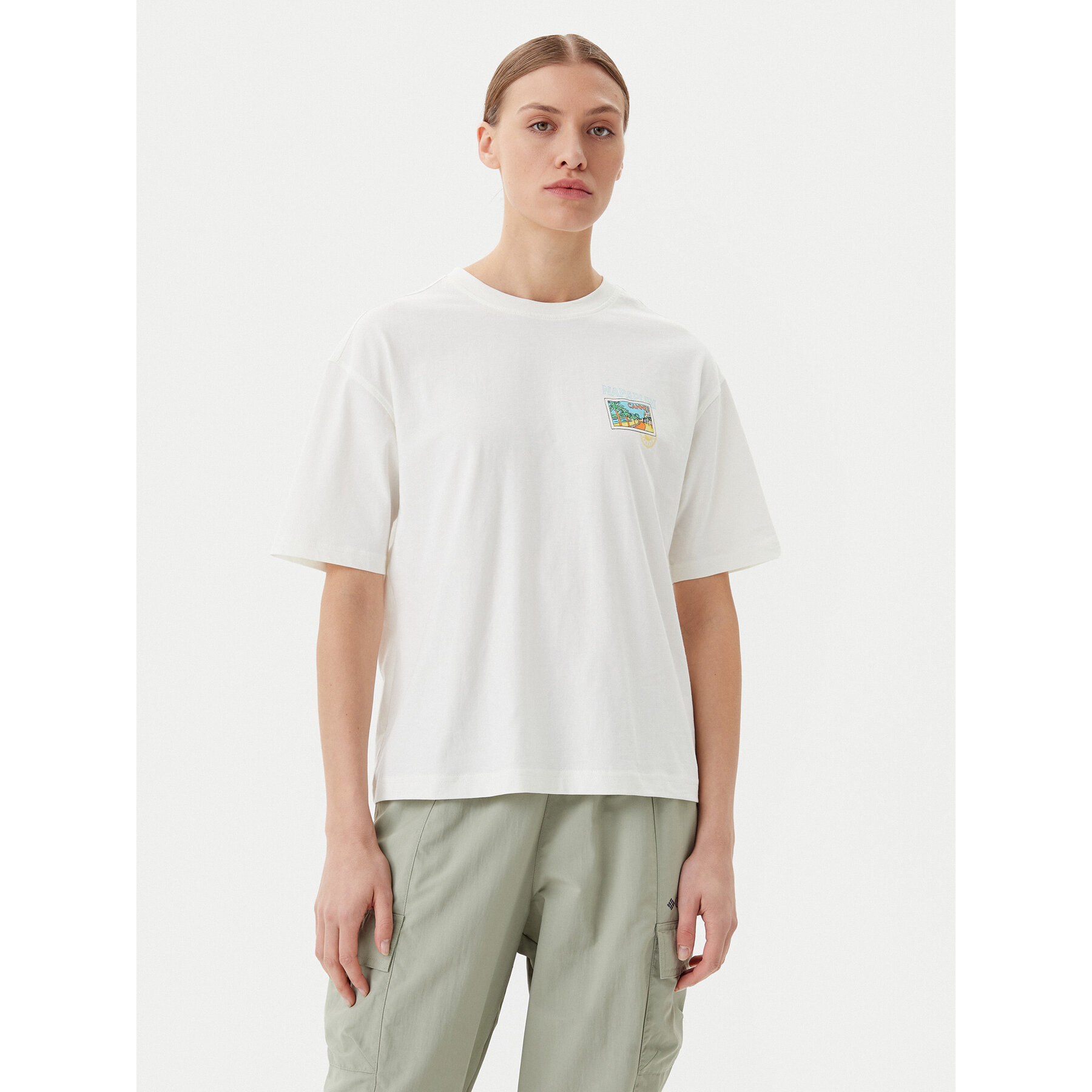 Napapijri T-Shirt S-Nice NP0A4IG4 Εκρού Regular Fit