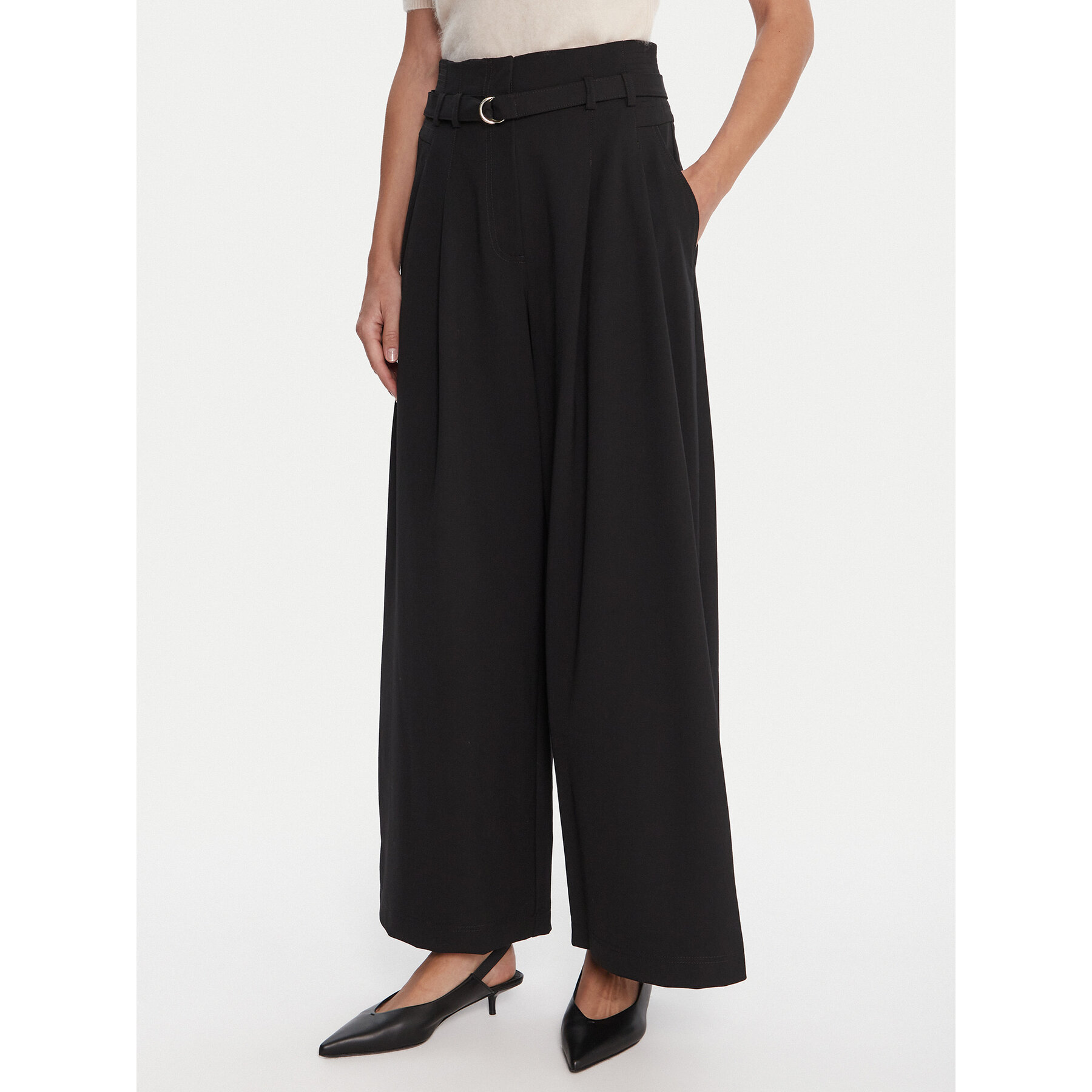 Marella Palazzohose Bondeno 2523136011 Schwarz Relaxed Fit