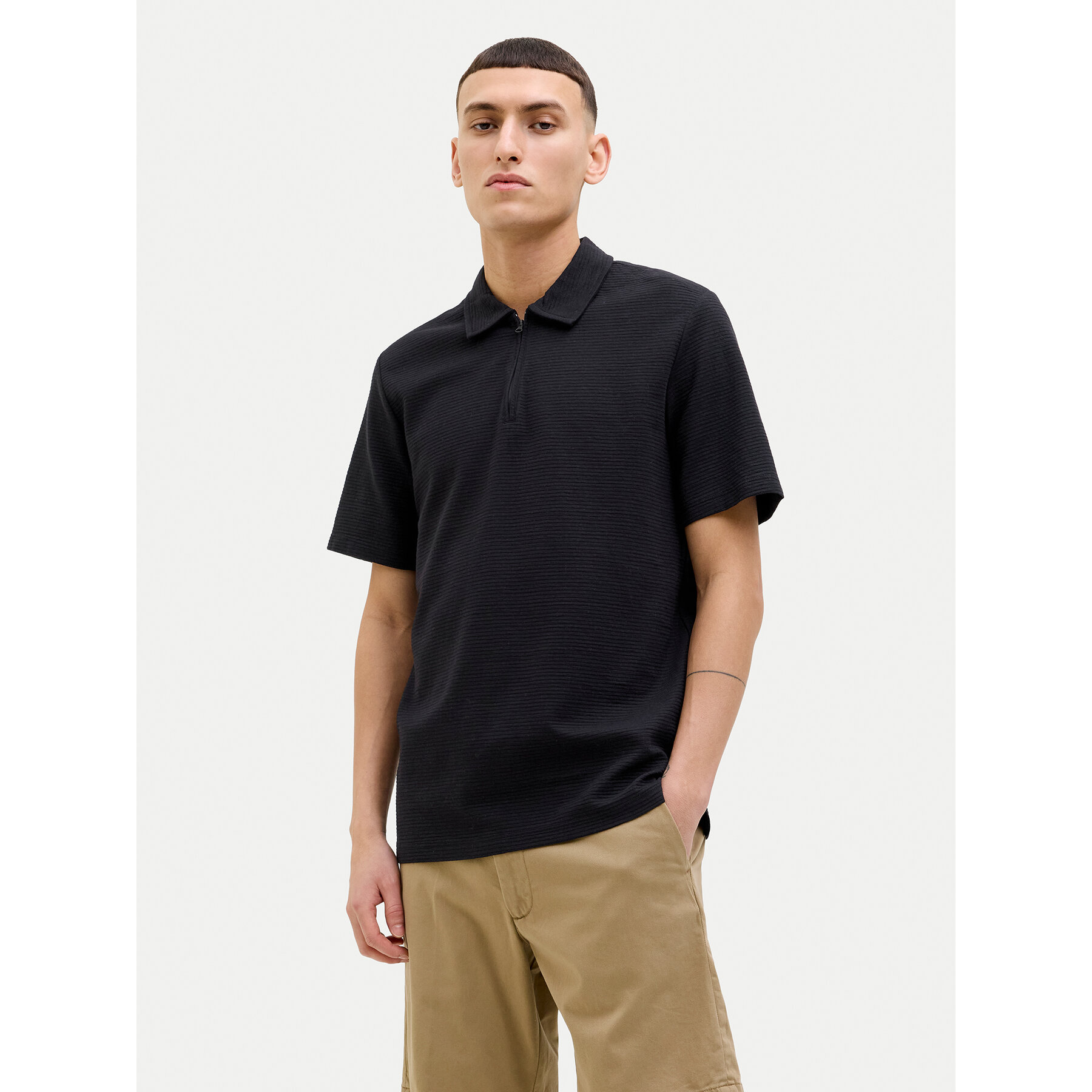 Jack & Jones Pólóing Benja 12269338 Fekete Regular Fit