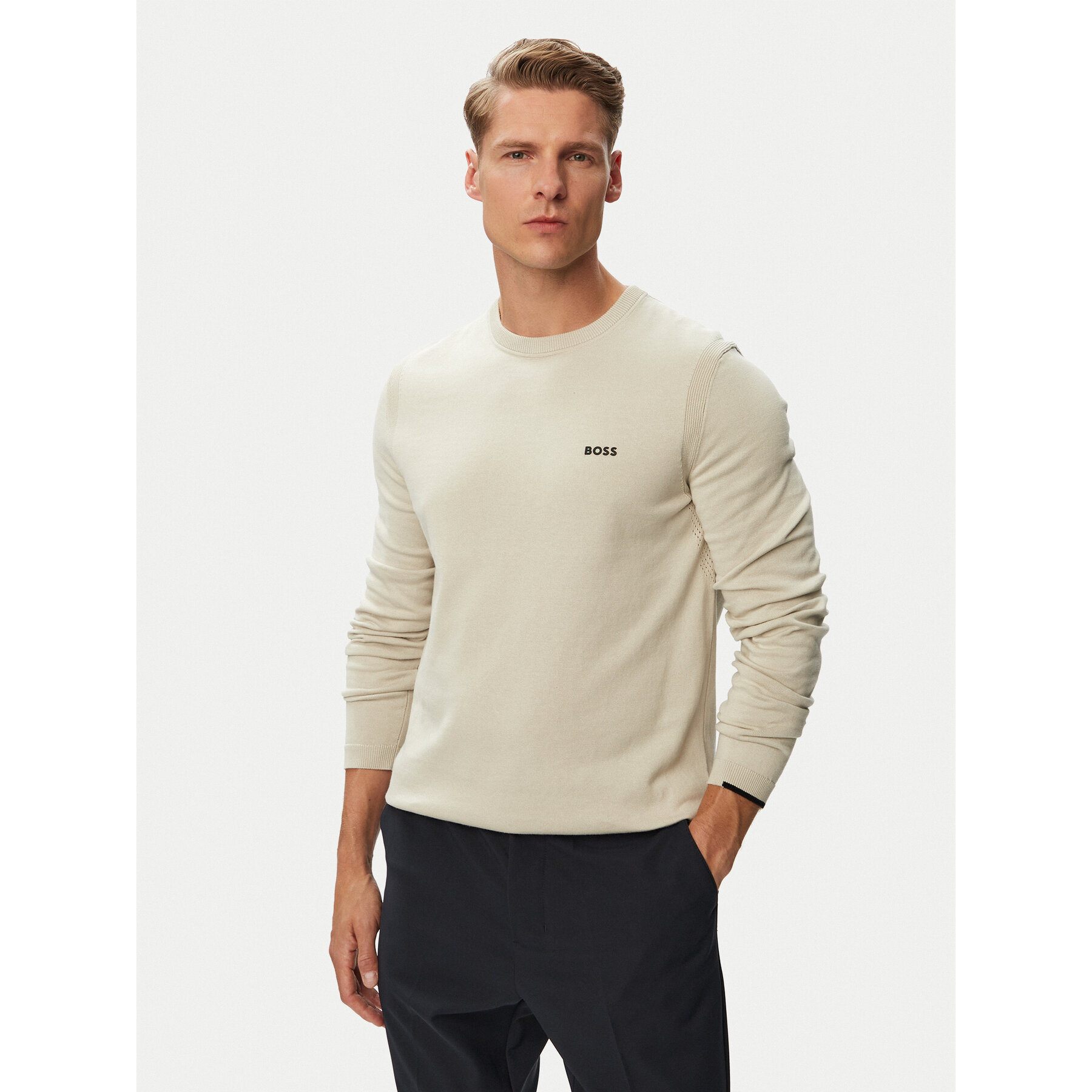 BOSS Pullover KN_Ever-X CN 50556145 Hellbeige Regular Fit