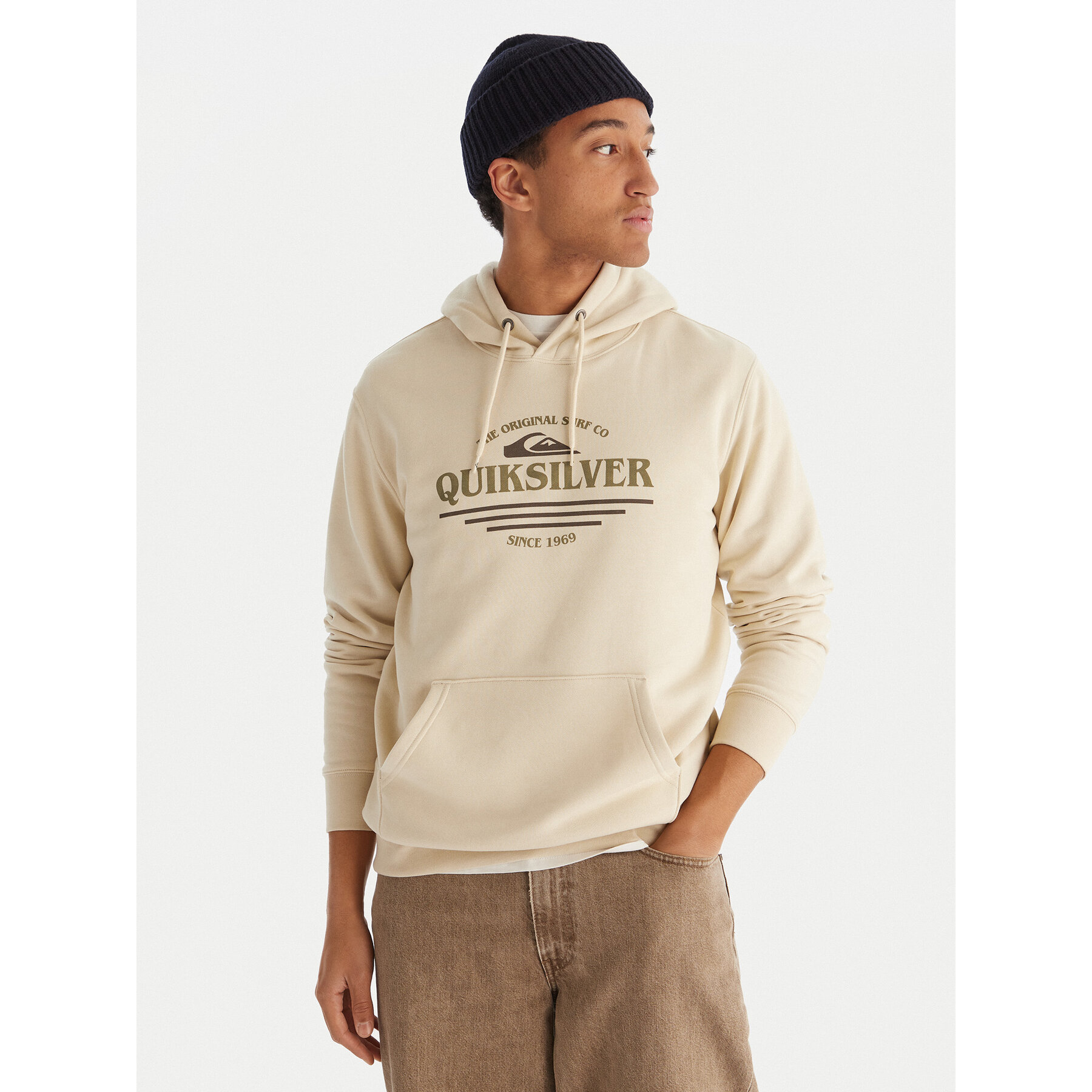 Quiksilver Sweatshirt Screen Fleece Classic EQYFT05137 Beige Regular Fit