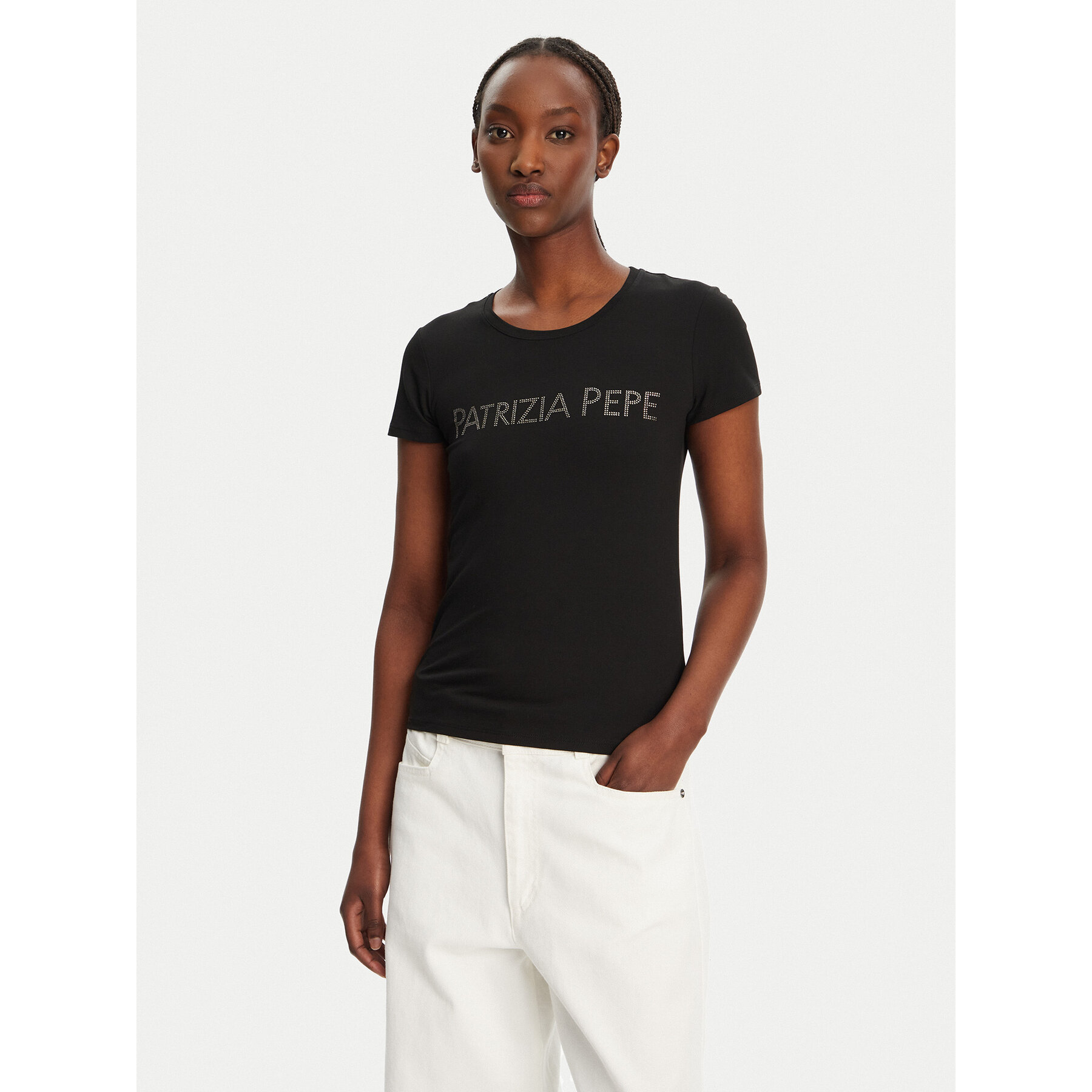 Patrizia Pepe Marškinėliai CM1419/J013-K103 Juoda Regular Fit