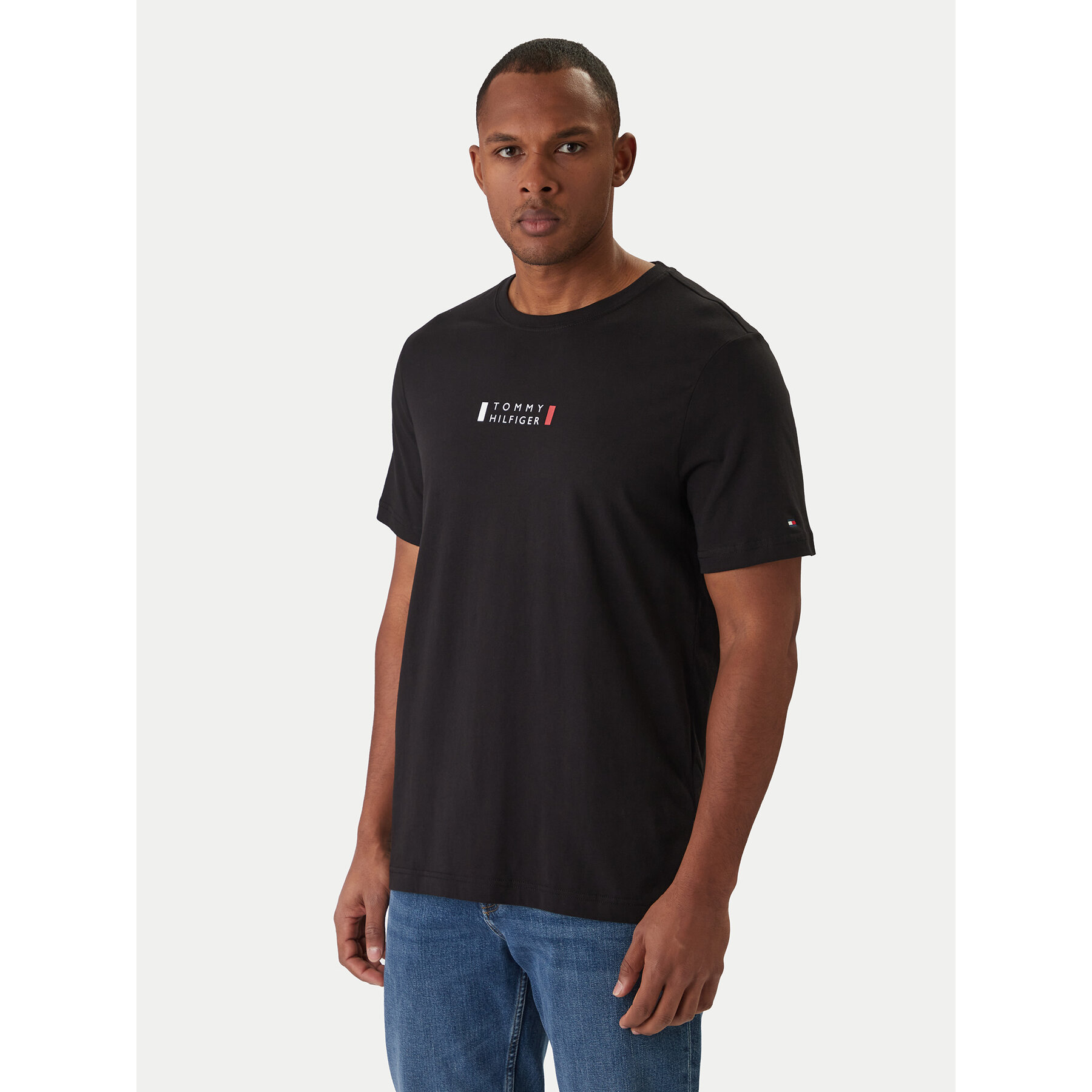 Tommy Hilfiger T-Shirt Brand Love MW0MW41453 Schwarz Regular Fit