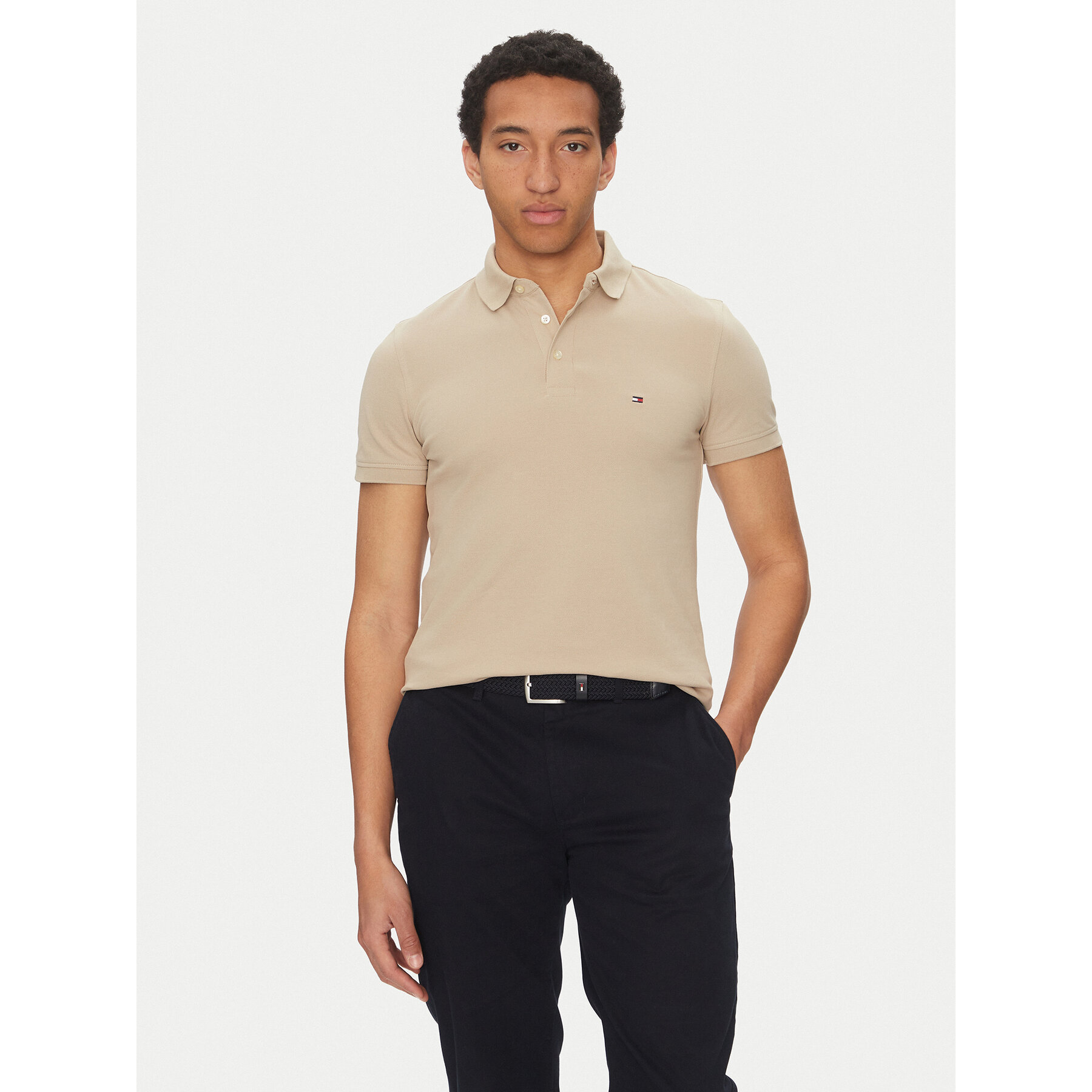 Tommy Hilfiger Pólóing 1985 MW0MW17771 Bézs Slim Fit