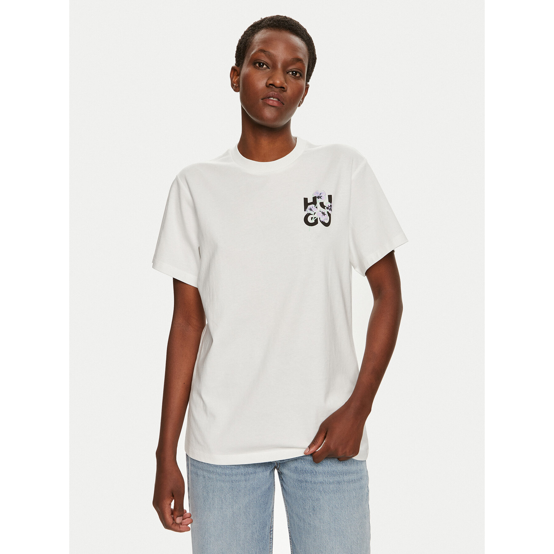 Hugo T-shirt Vintage 50520307 Écru Relaxed Fit