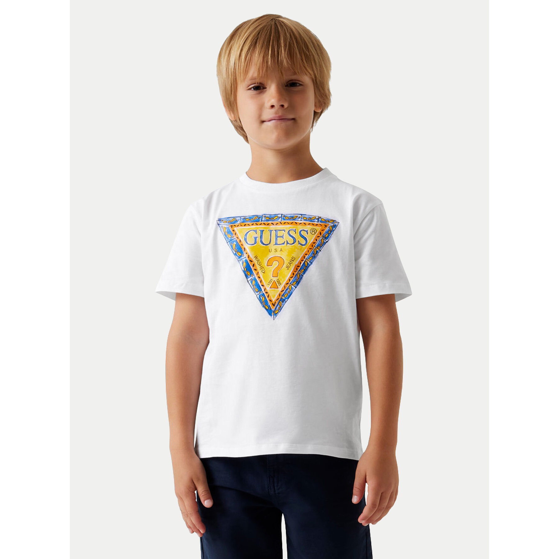 Guess Majica L6GI00 K8HM4 Bela Regular Fit