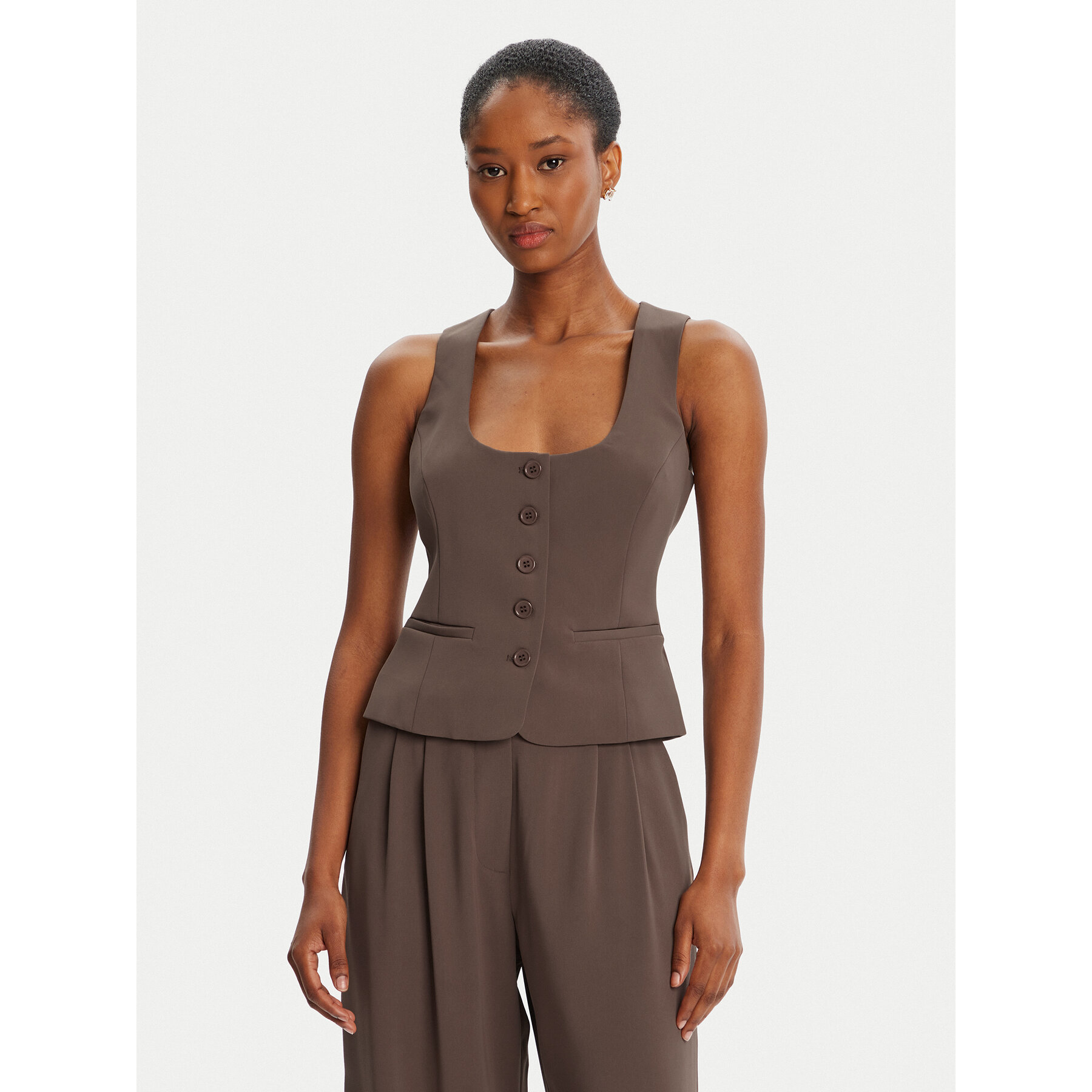 Bardot Weste Azilla Button 60003TB Braun Regular Fit