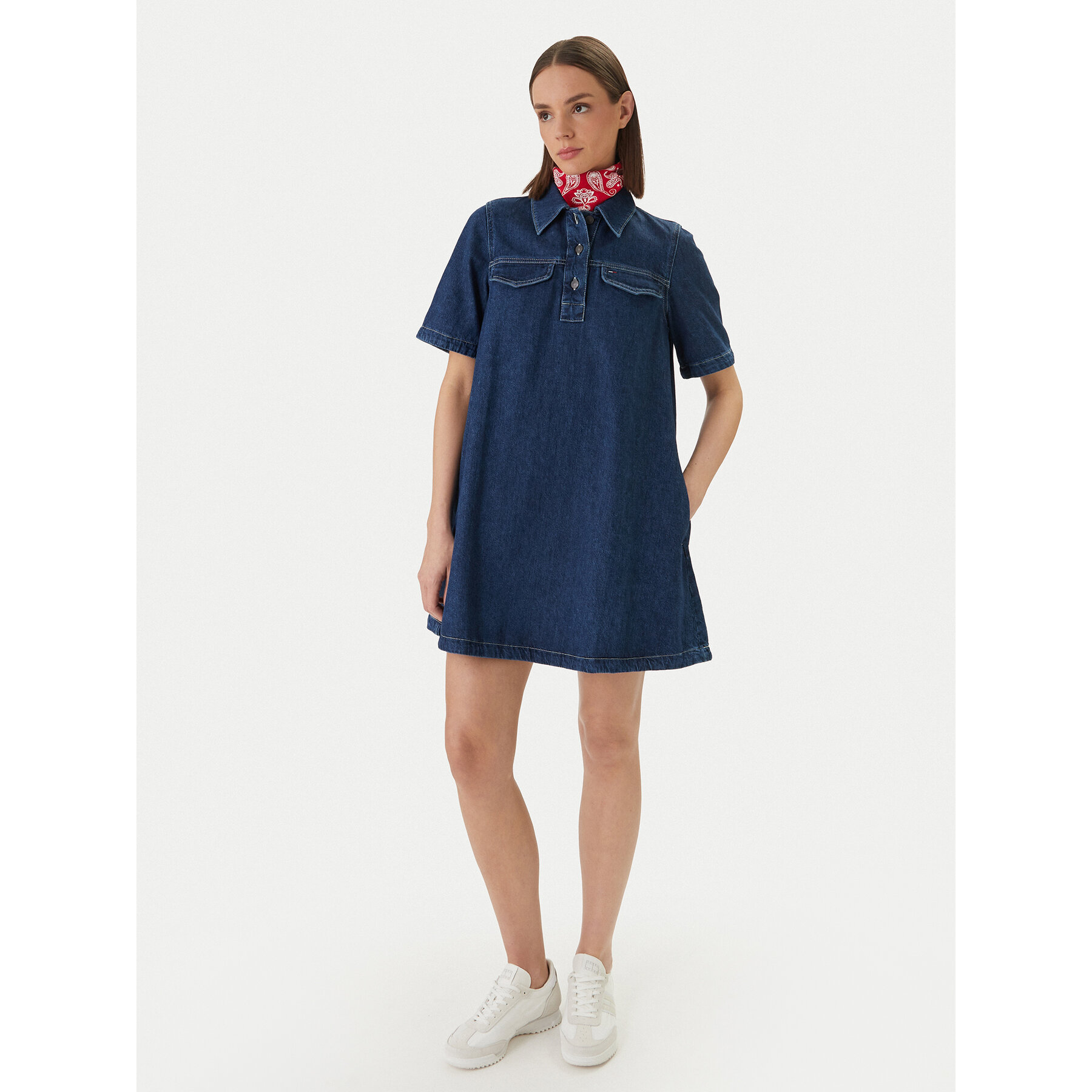 Tommy Jeans Jeanskleid DW0DW22989 Dunkelblau Regular Fit