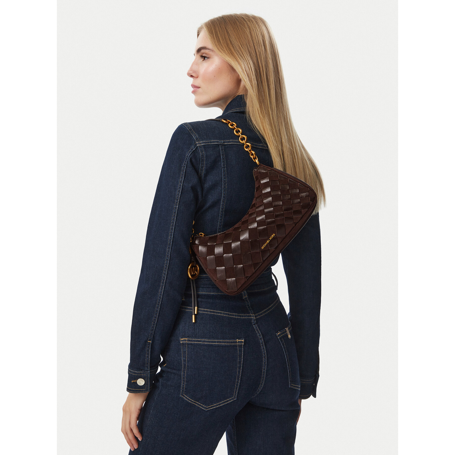 Дамска чанта MICHAEL Michael Kors Nolita 32F6AY5W6S Тъмнокафяв