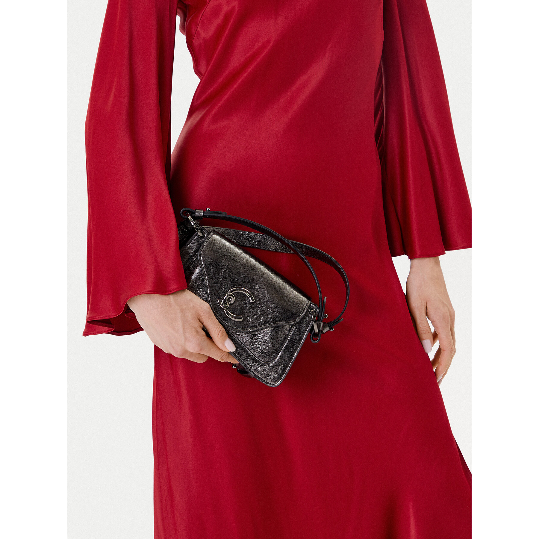 Τσάντα Coccinelle E1 SUB 18 04 01 Ασημί