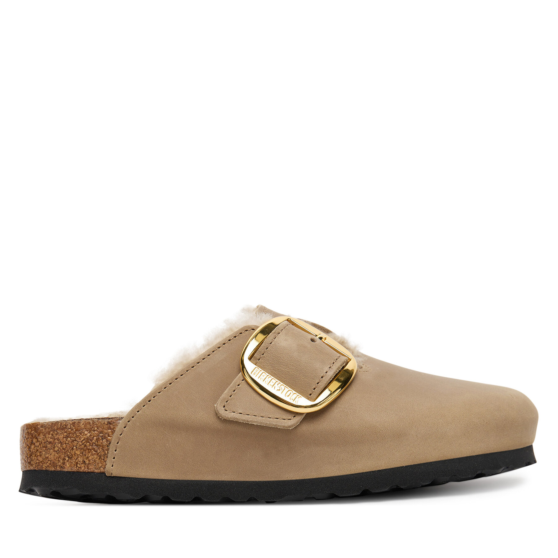 Ciabatte Birkenstock Boston Big Buckle Shearling 1030444 Marrone