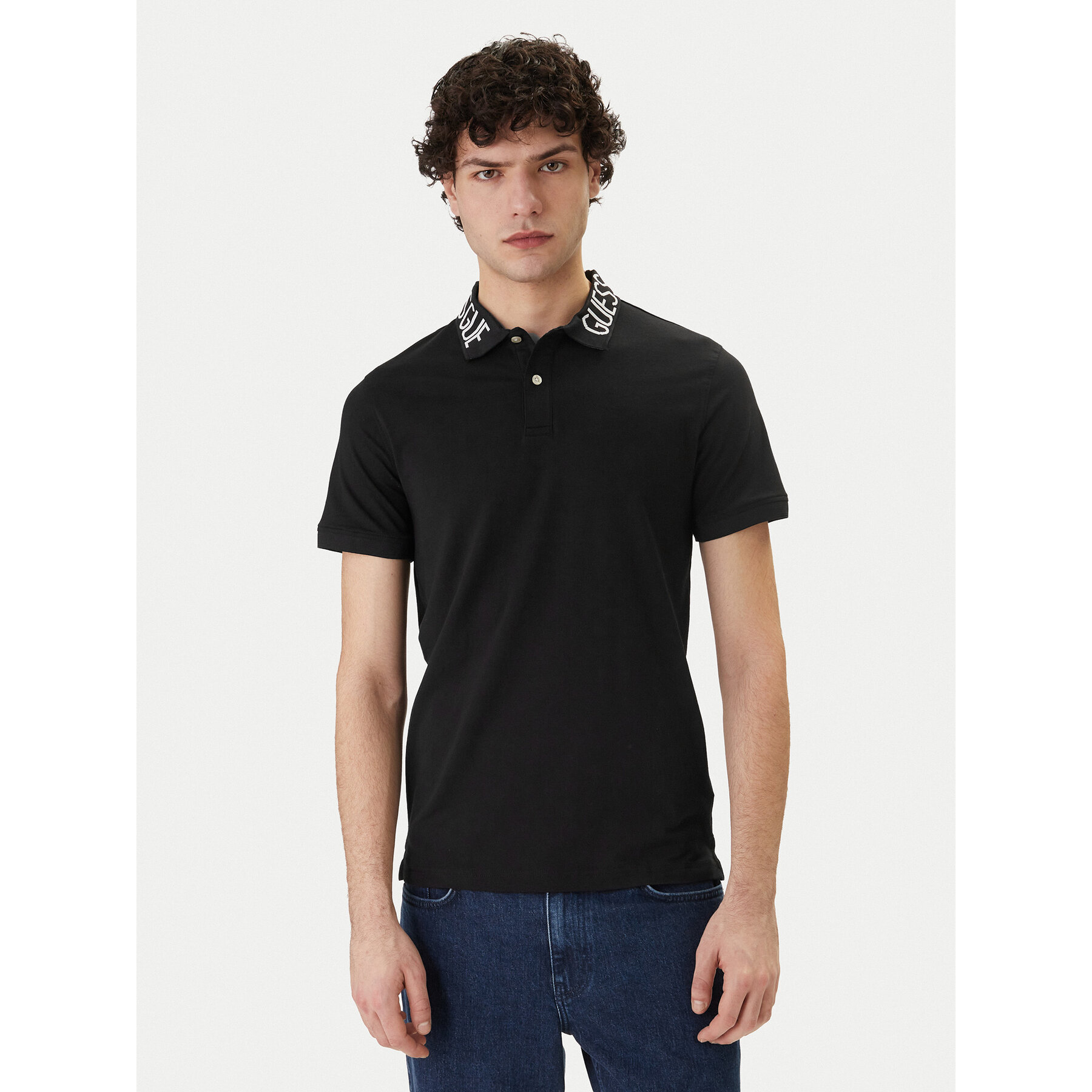Guess Poloshirt M6GP66 K3070 Schwarz Slim Fit