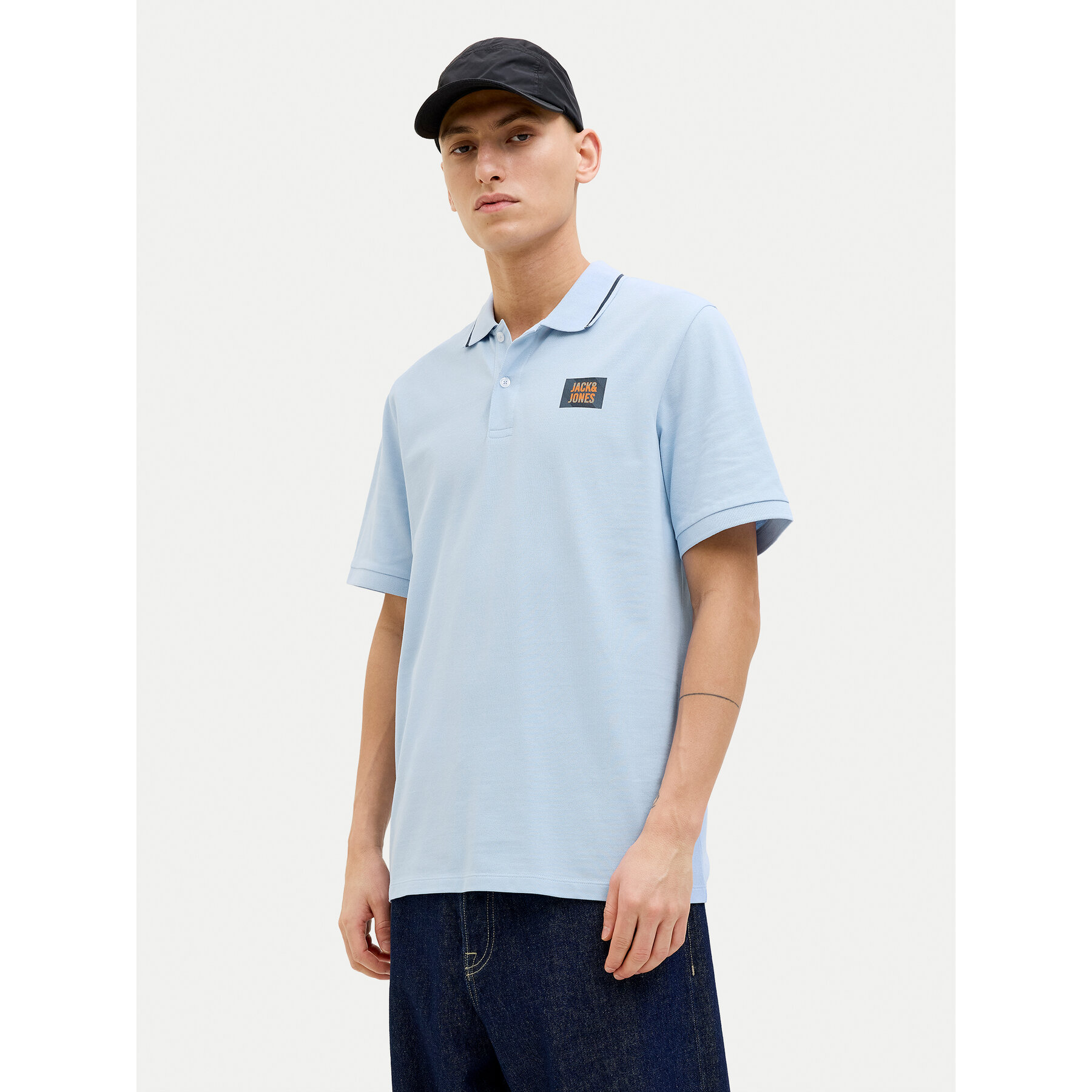 Jack & Jones Polo Hudson 12269238 Celeste Regular Fit