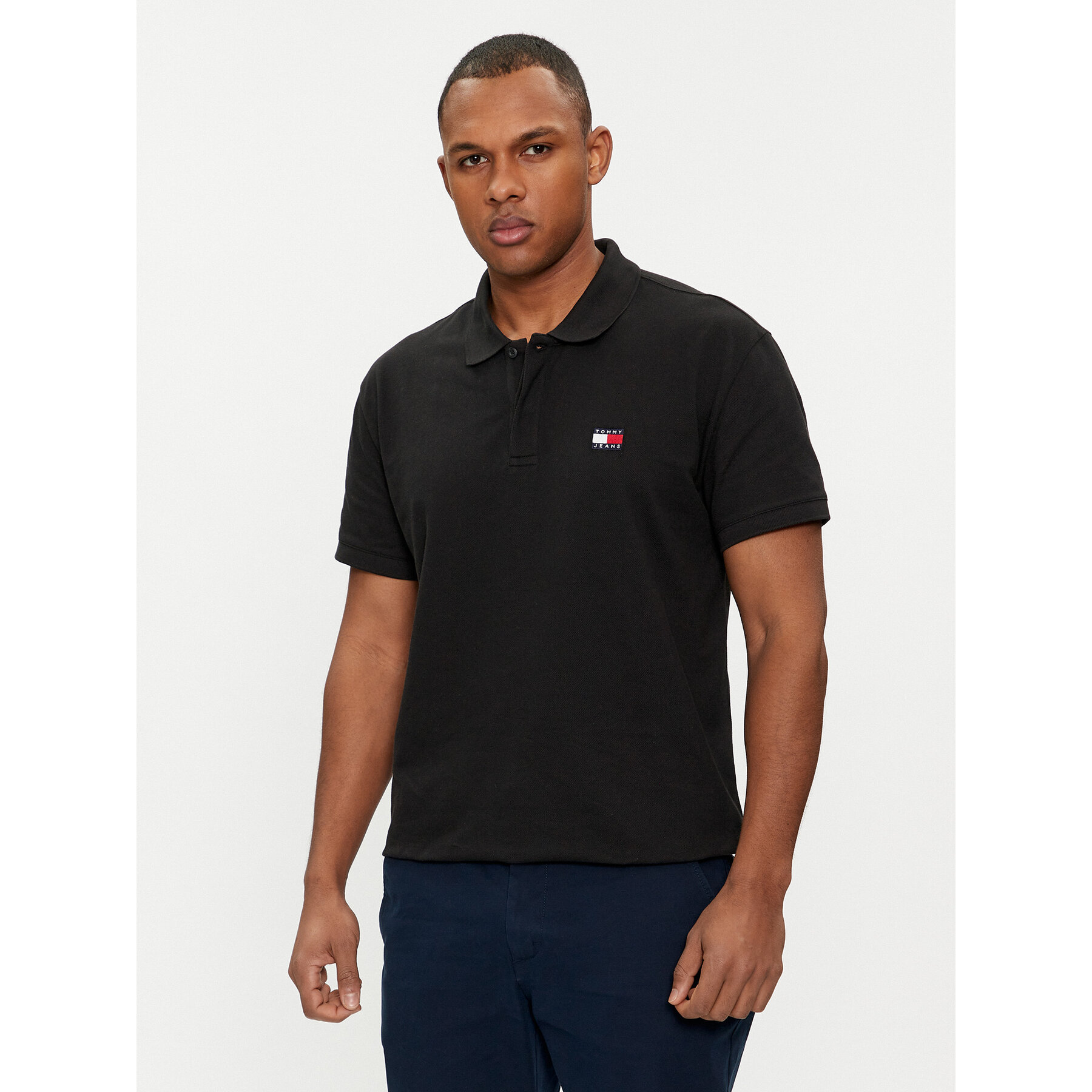 Tommy Jeans Polo Badge DM0DM18314 Μαύρο Regular Fit