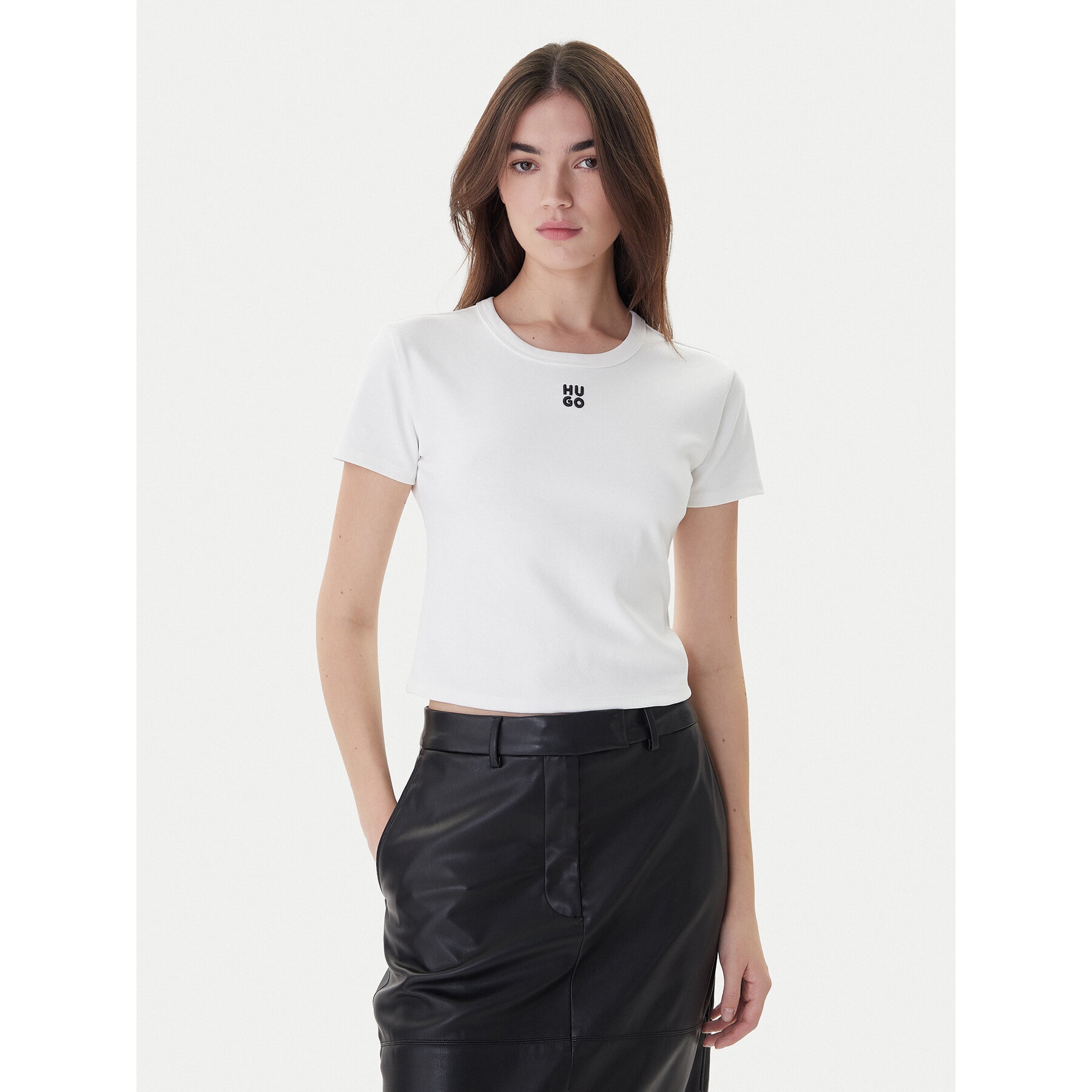 Hugo T-Shirt Delanor 50512000 Λευκό Slim Fit