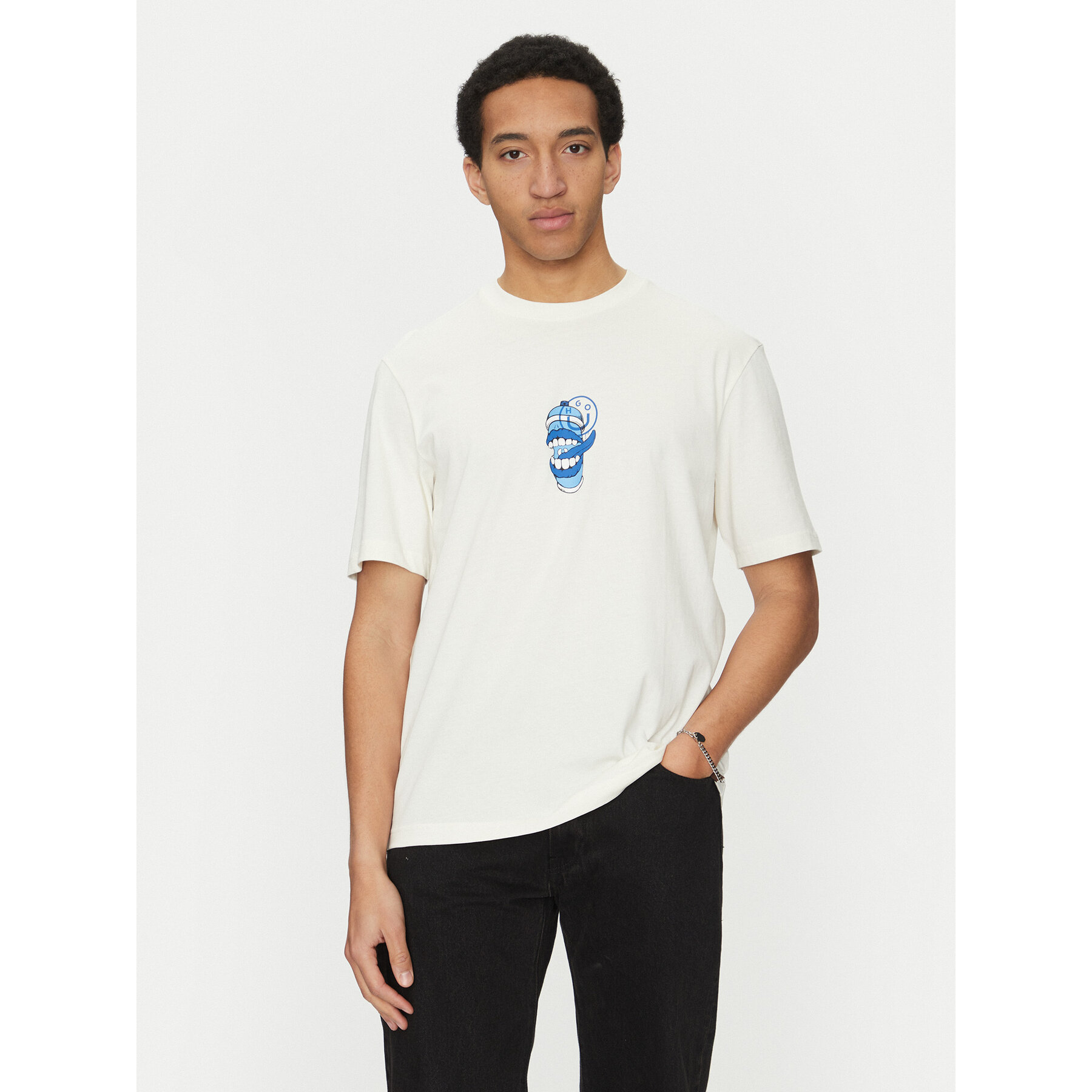 HUGO T-shirt Nutongo 50533391 Bianco Regular Fit