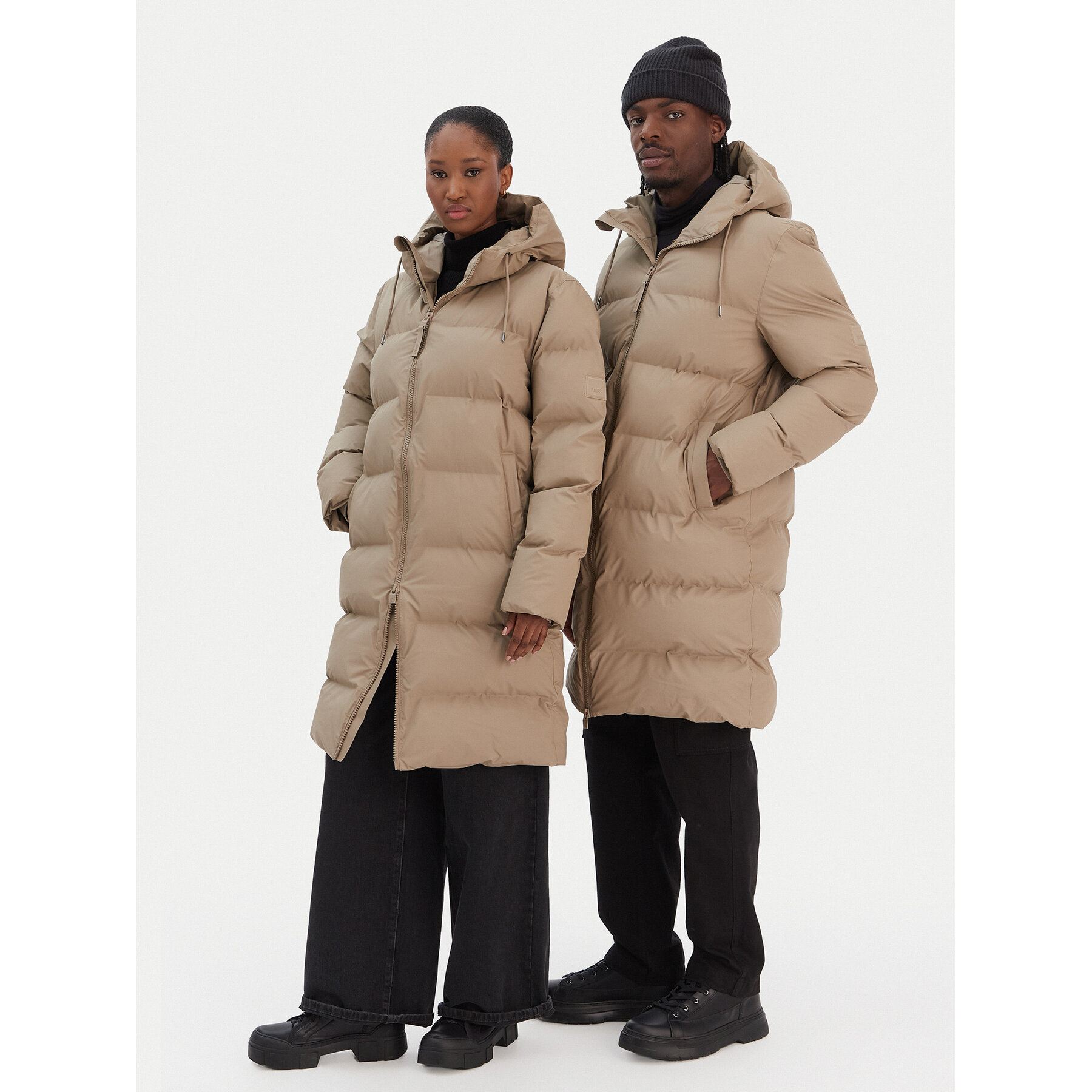 Rains Winterjacke Unisex 15130 Beige Regular Fit