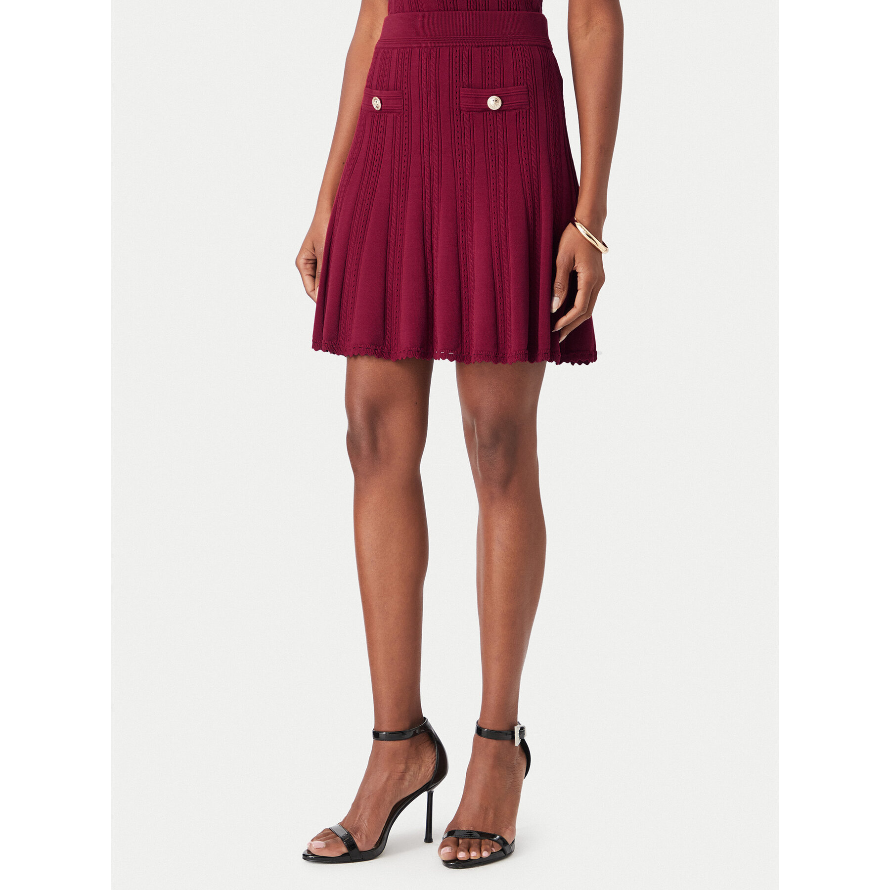 Guess Minirock W6YD21 Z0971 Dunkelrot Regular Fit