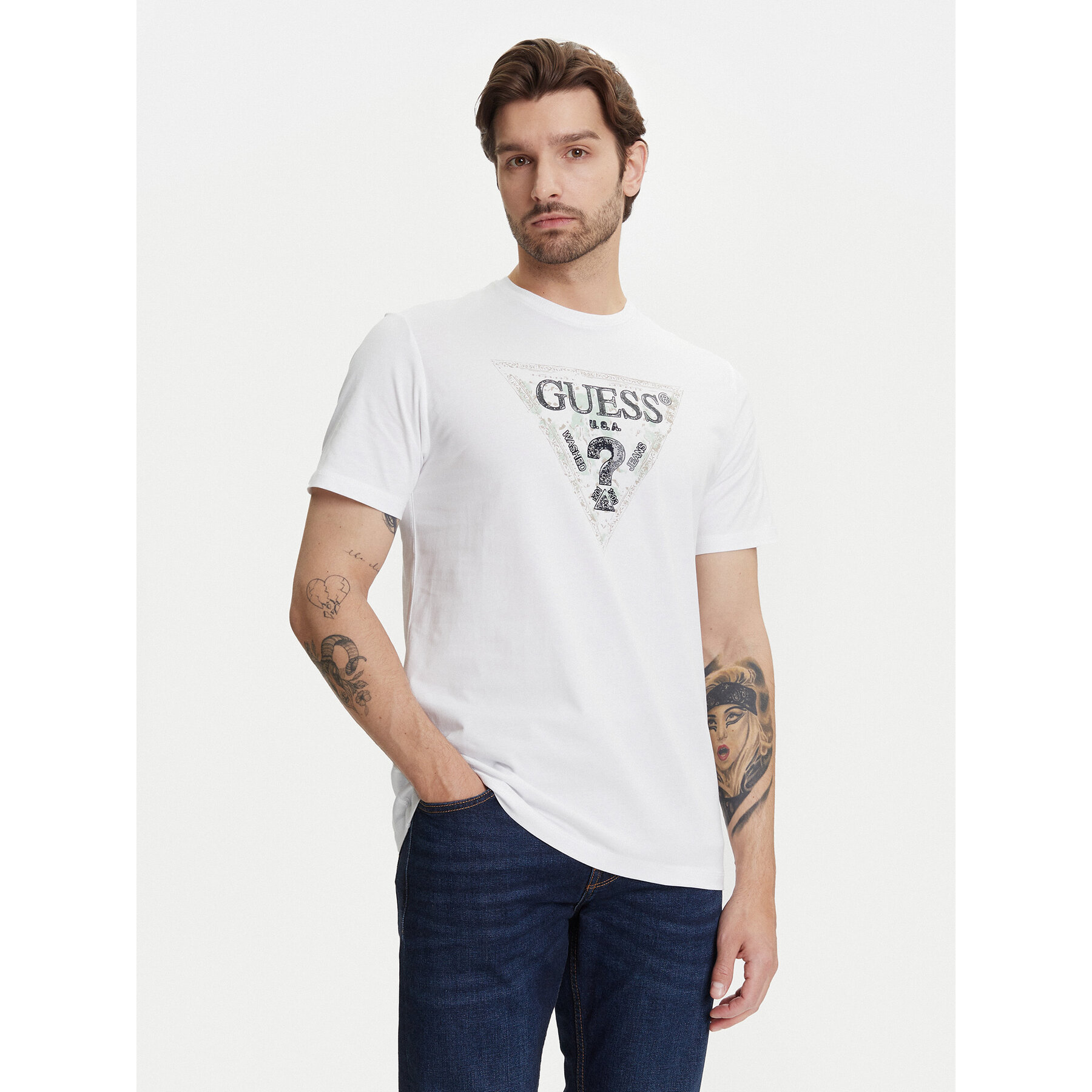 Guess T-Shirt M5YI15 I3Z14 Λευκό Regular Fit