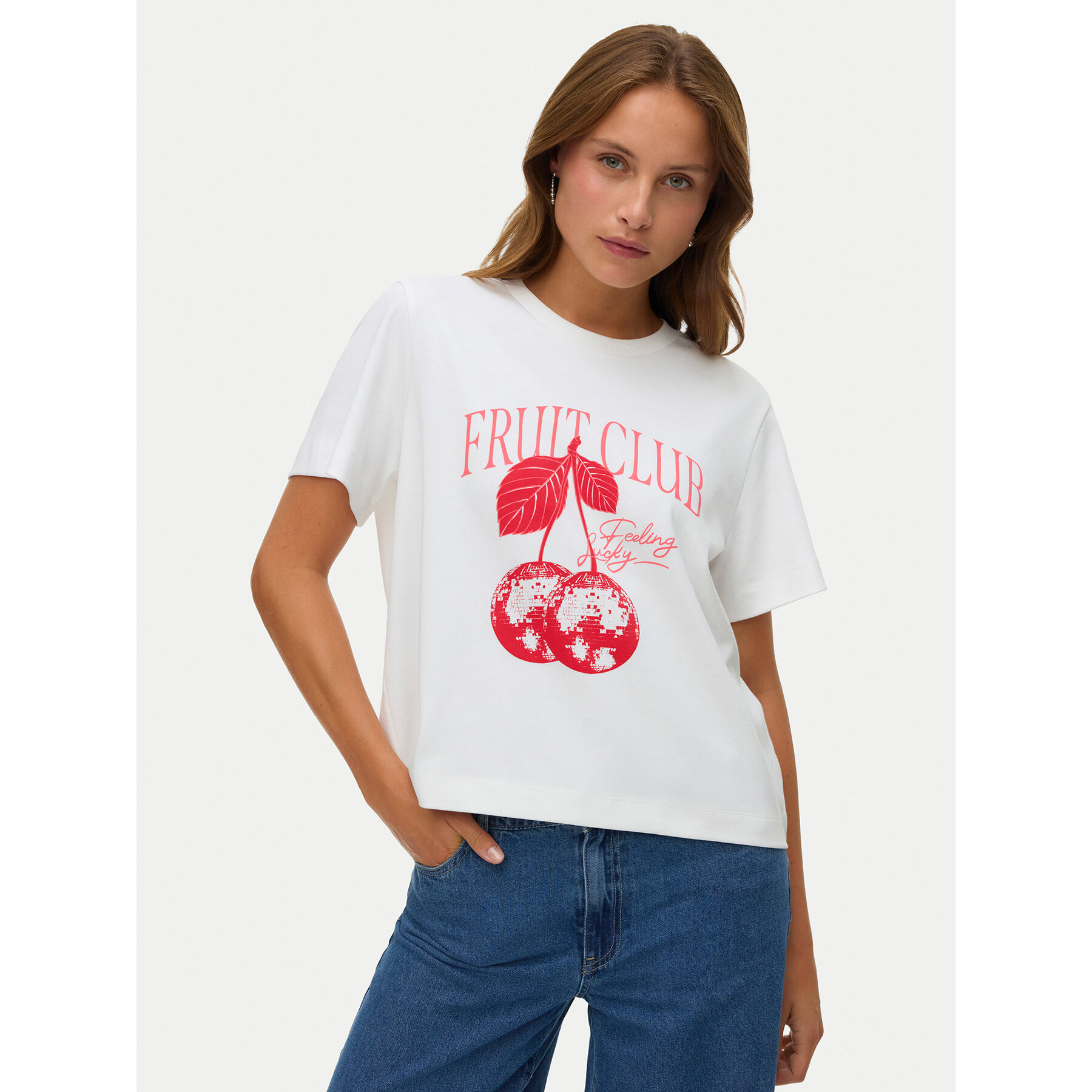 Vero Moda T-shirt Yma 10338503 Bijela Regular Fit