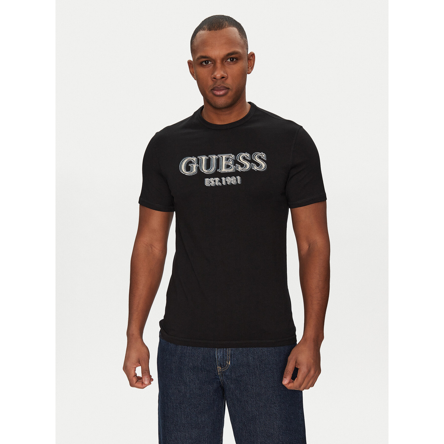 Guess T-shirt M5GI07 I3Z14 Crna Classic Fit
