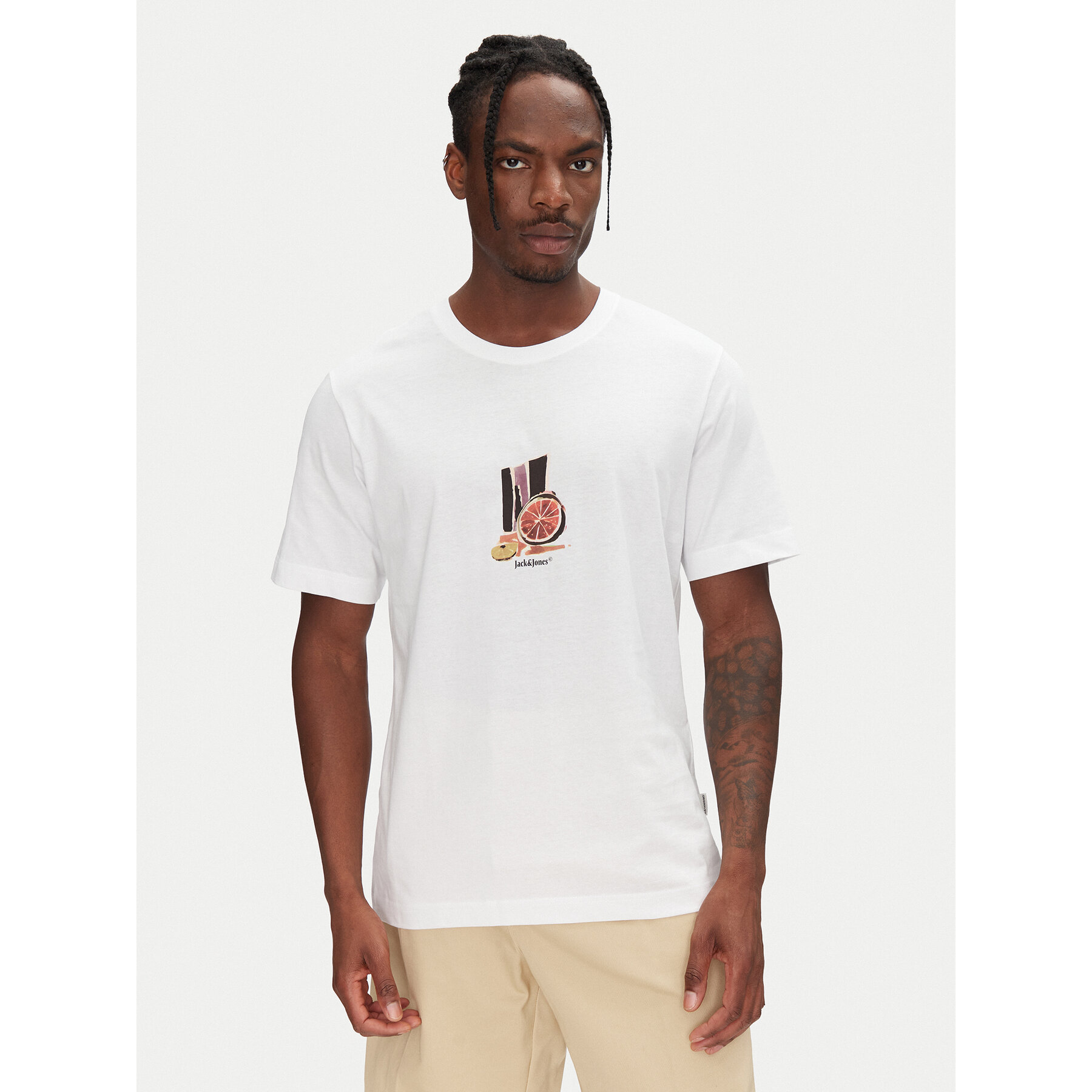 Jack & Jones Póló Varenna 12273162 Fehér Regular Fit