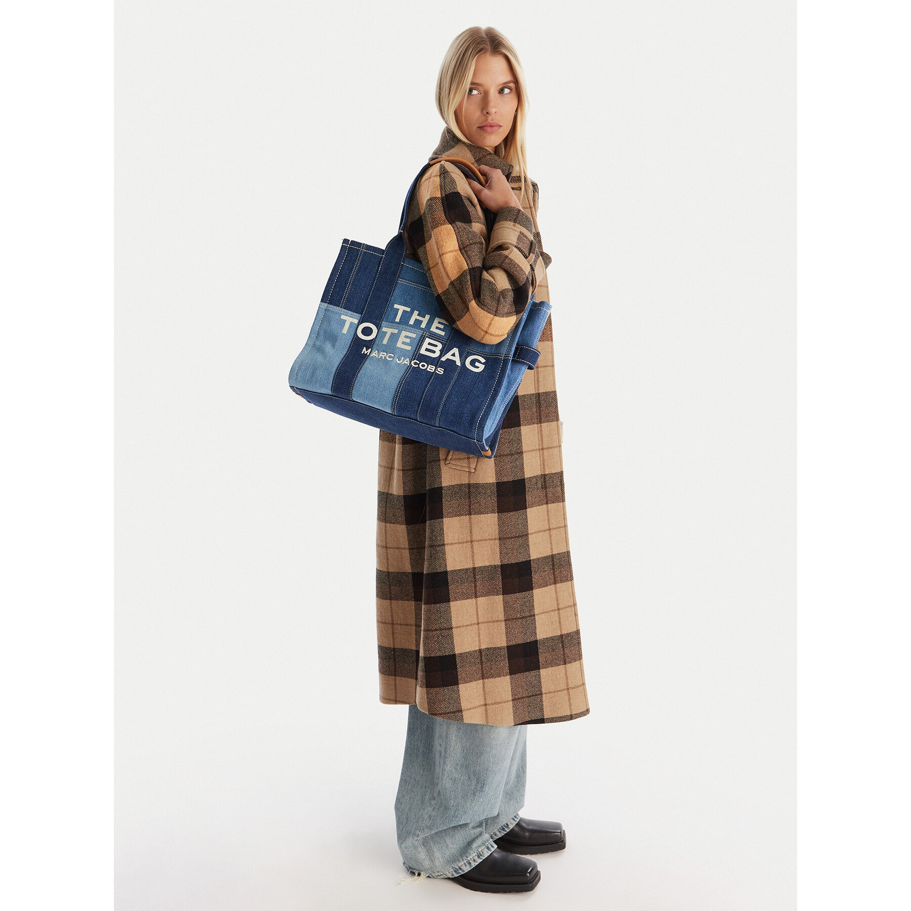 Дамска чанта Marc Jacobs The Denim Large Tote Bag H018M06FA21 Син