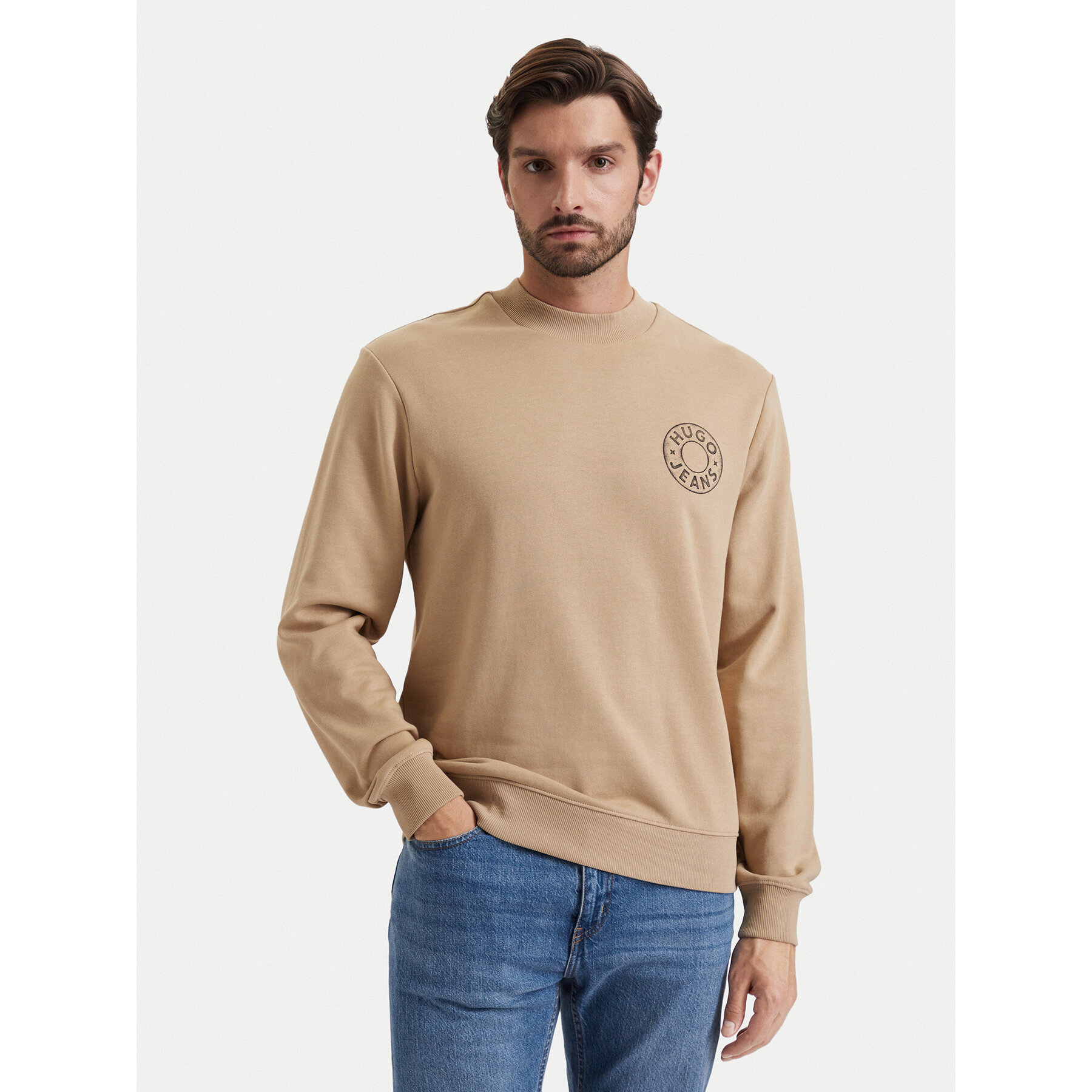 HUGO Sweatshirt Nedos 50572298 Beige Regular Fit