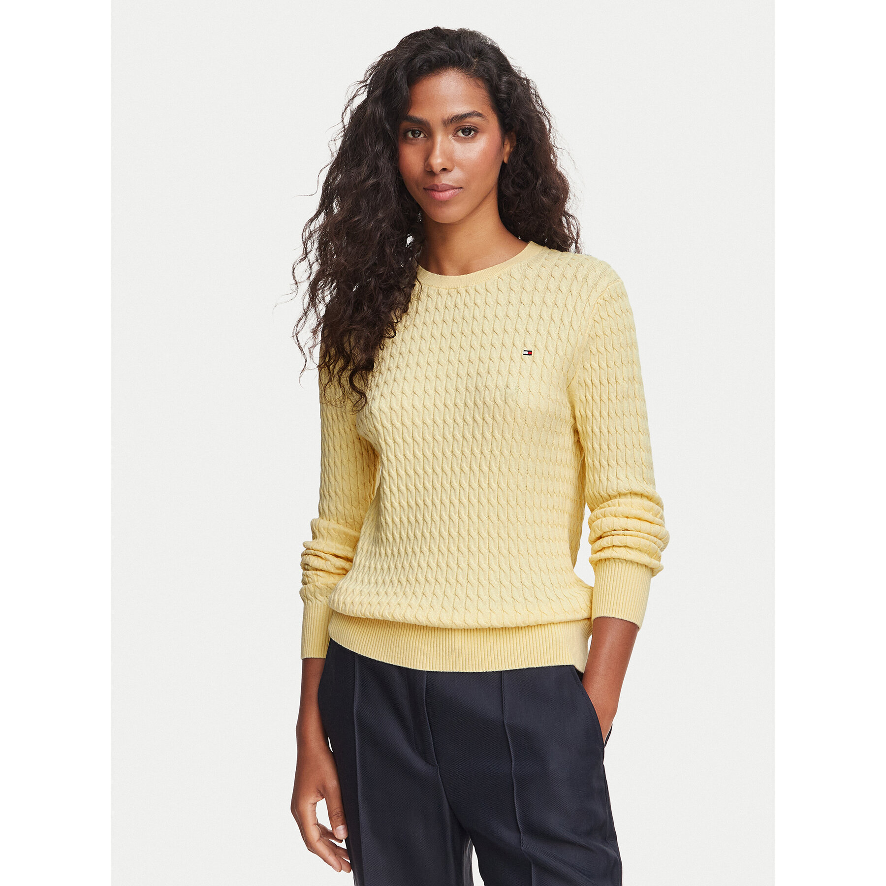 Tommy Hilfiger Pullover WW0WW44993 Hellgelb Regular Fit