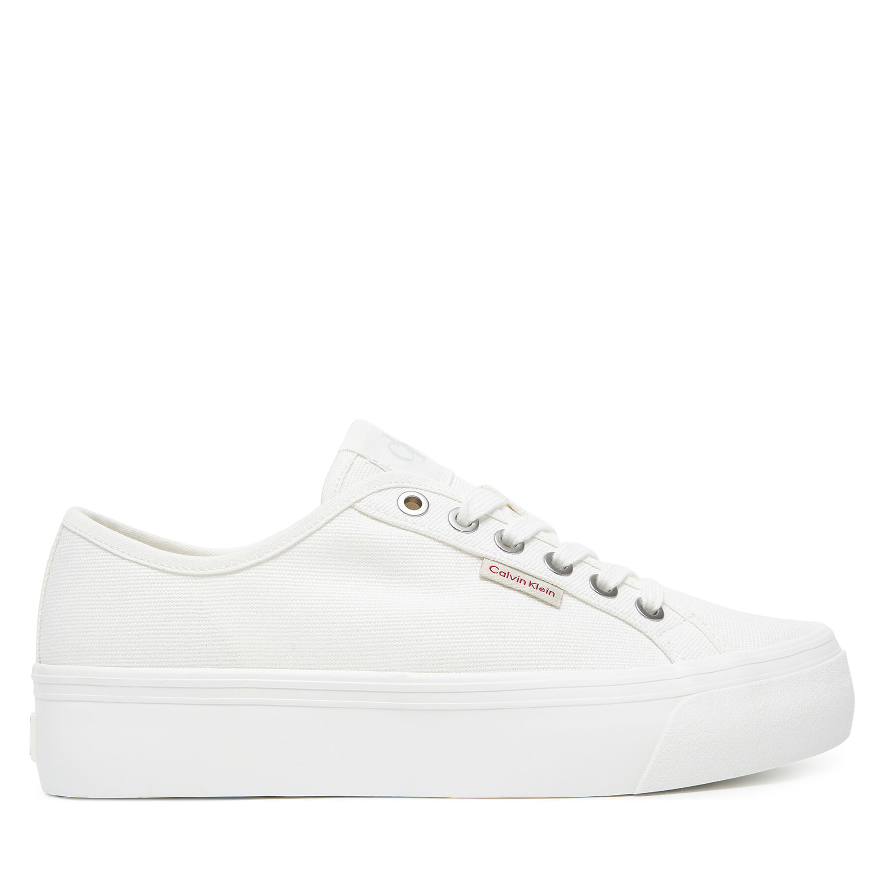 Tenisenes Calvin Klein Jeans Vulc Flatform Ctn Logo Tag YW0YW01838 Balts