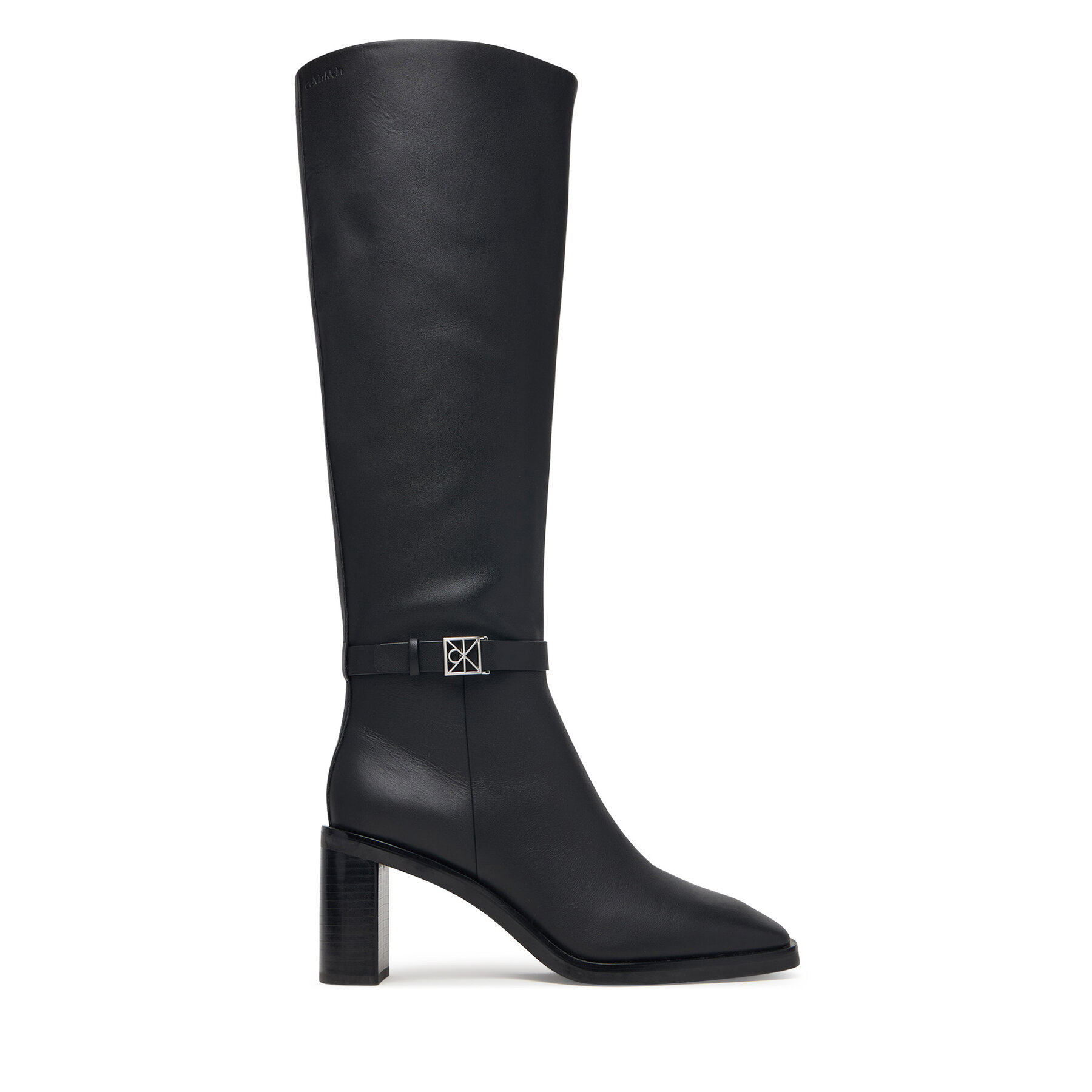 Μπότες Calvin Klein Block Heel High Boot Lth Hdw HW0HW03178 Μαύρο