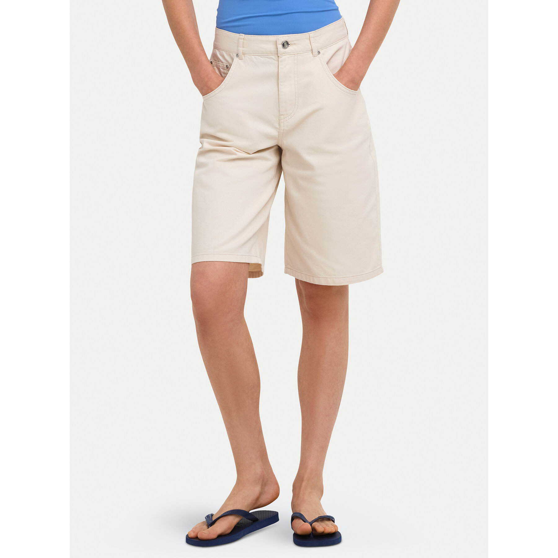 Only Bermudahose Mate 15374734 Creme Loose Fit