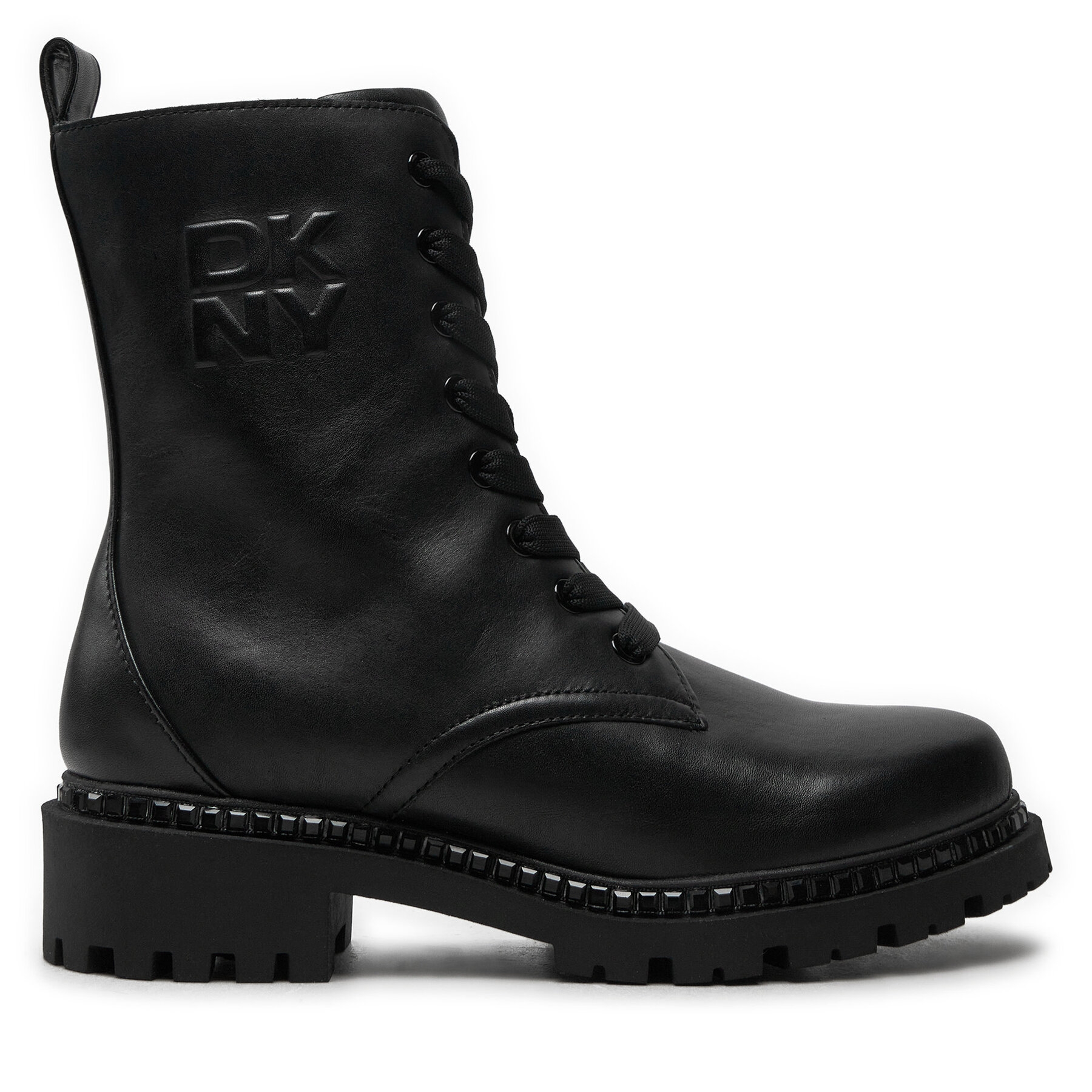 Šnurovacia obuv DKNY K4433012 Čierna