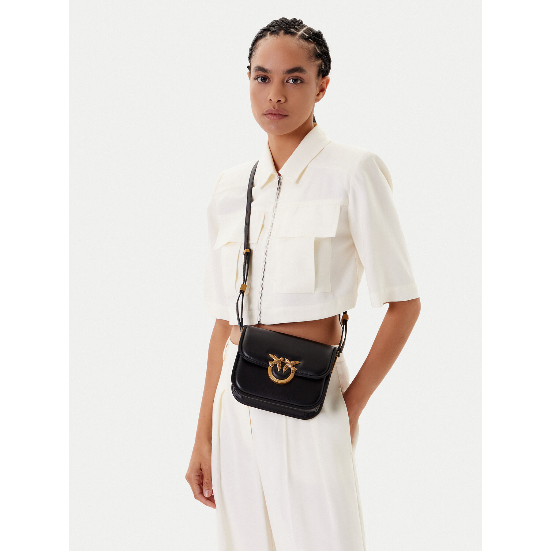 Kabelka PINKO Love Box Bag Fl Mini 104297 A26L Čierna
