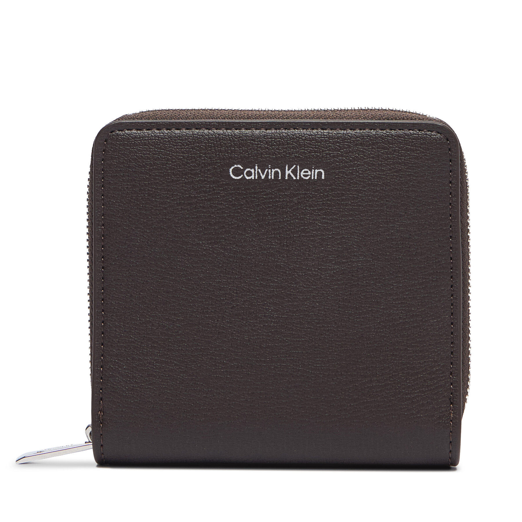 Denarnica Calvin Klein Foil Logo Medium Zip Around LV04F1120G Temno rjava