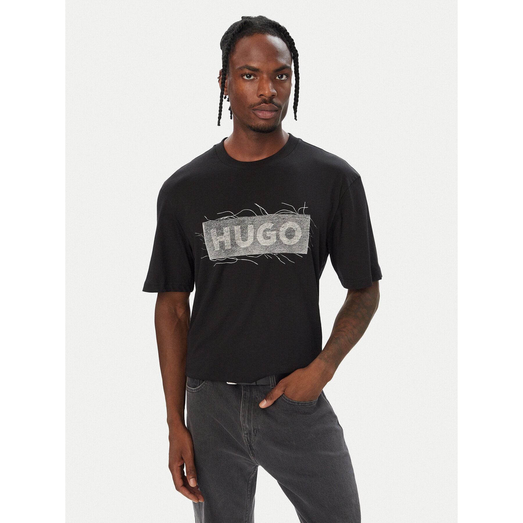 HUGO T-Shirt Naxter 50570028 Schwarz Regular Fit