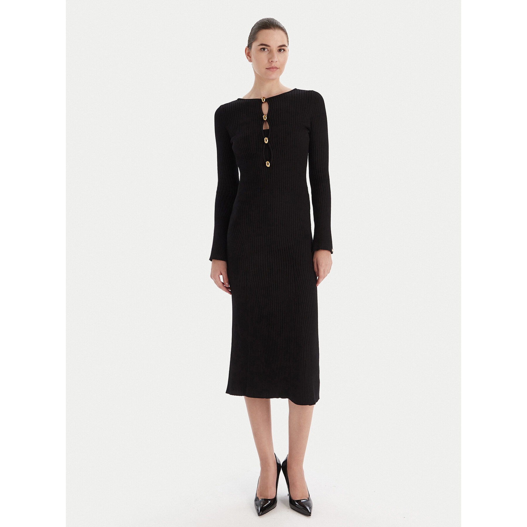 Marciano Guess Strickkleid 5BGK55 5891Z Schwarz Regular Fit