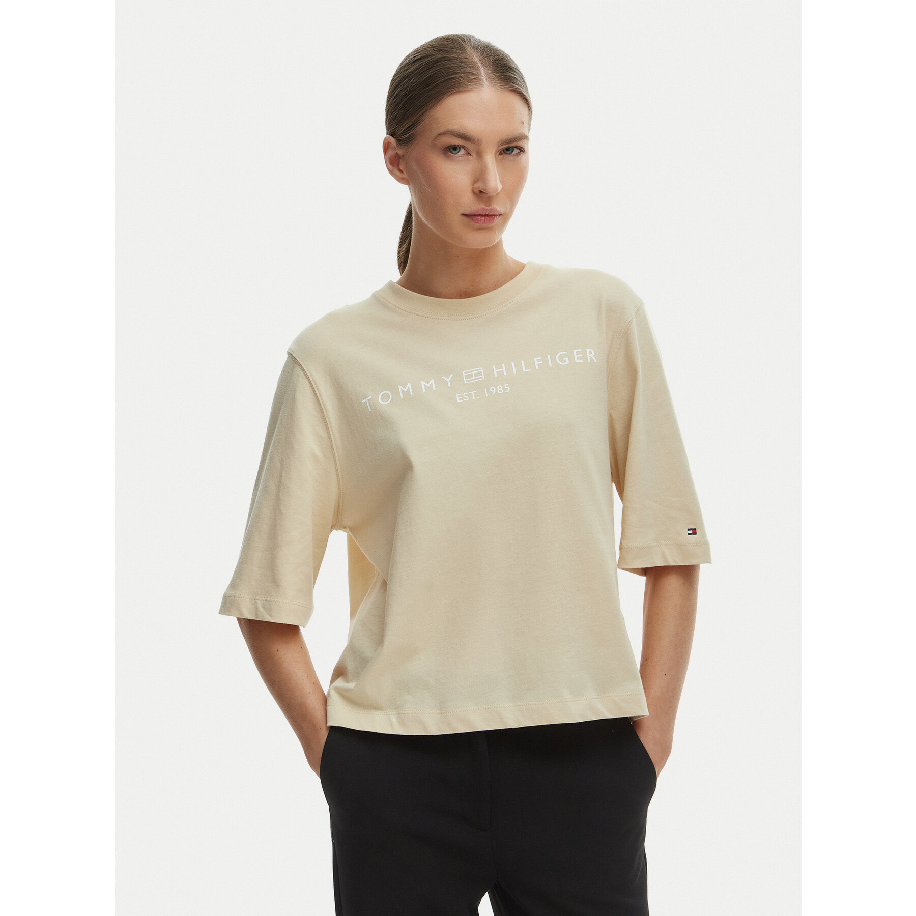 Tommy Hilfiger T-Shirt WW0WW47811 Beige Relaxed Fit