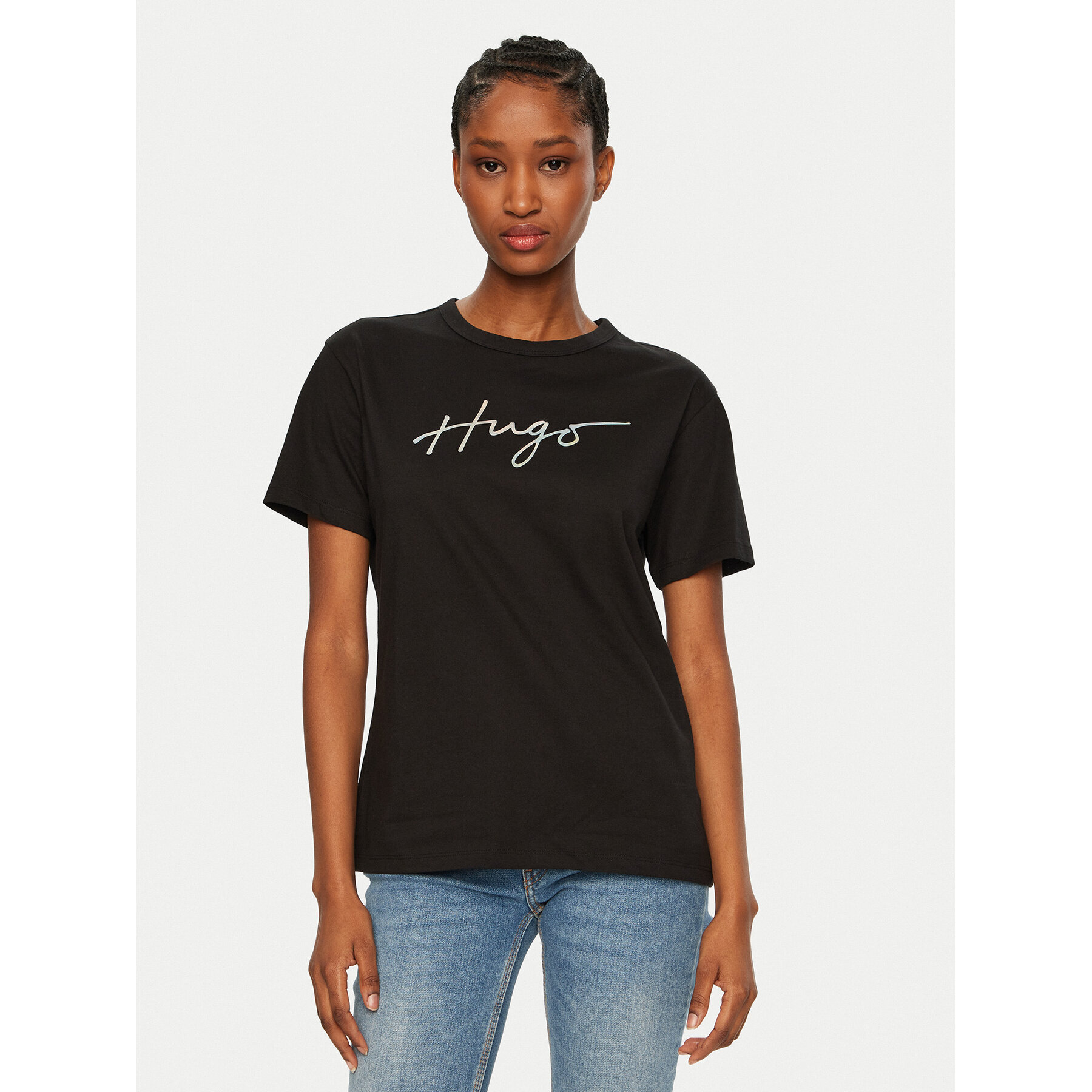 HUGO T-shirt Damacia 50535491 Nero Regular Fit