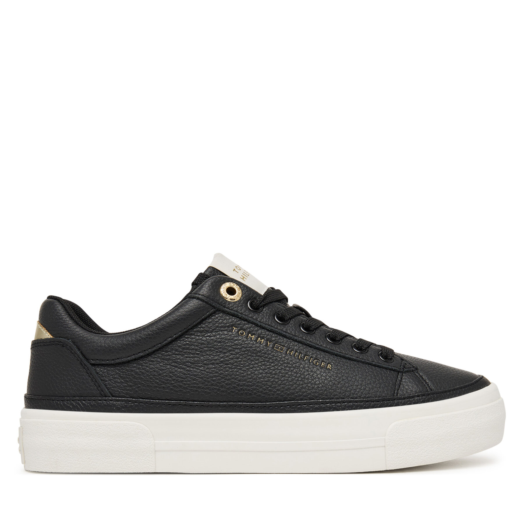 Sportcipők Tommy Hilfiger Th Foxing Platform Leather FW0FW09018 Fekete