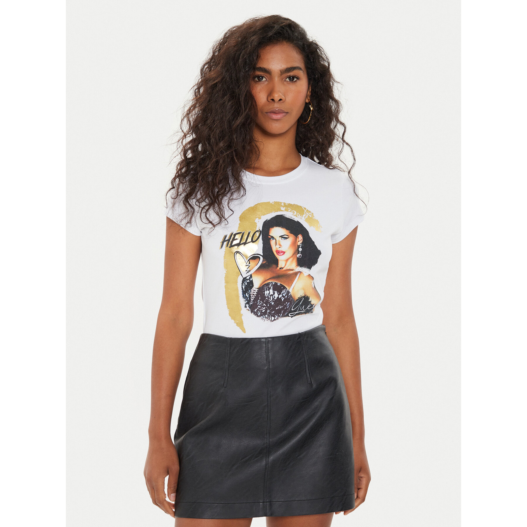 Guess T-shirt W4YI67 K49A1 Bianco Regular Fit