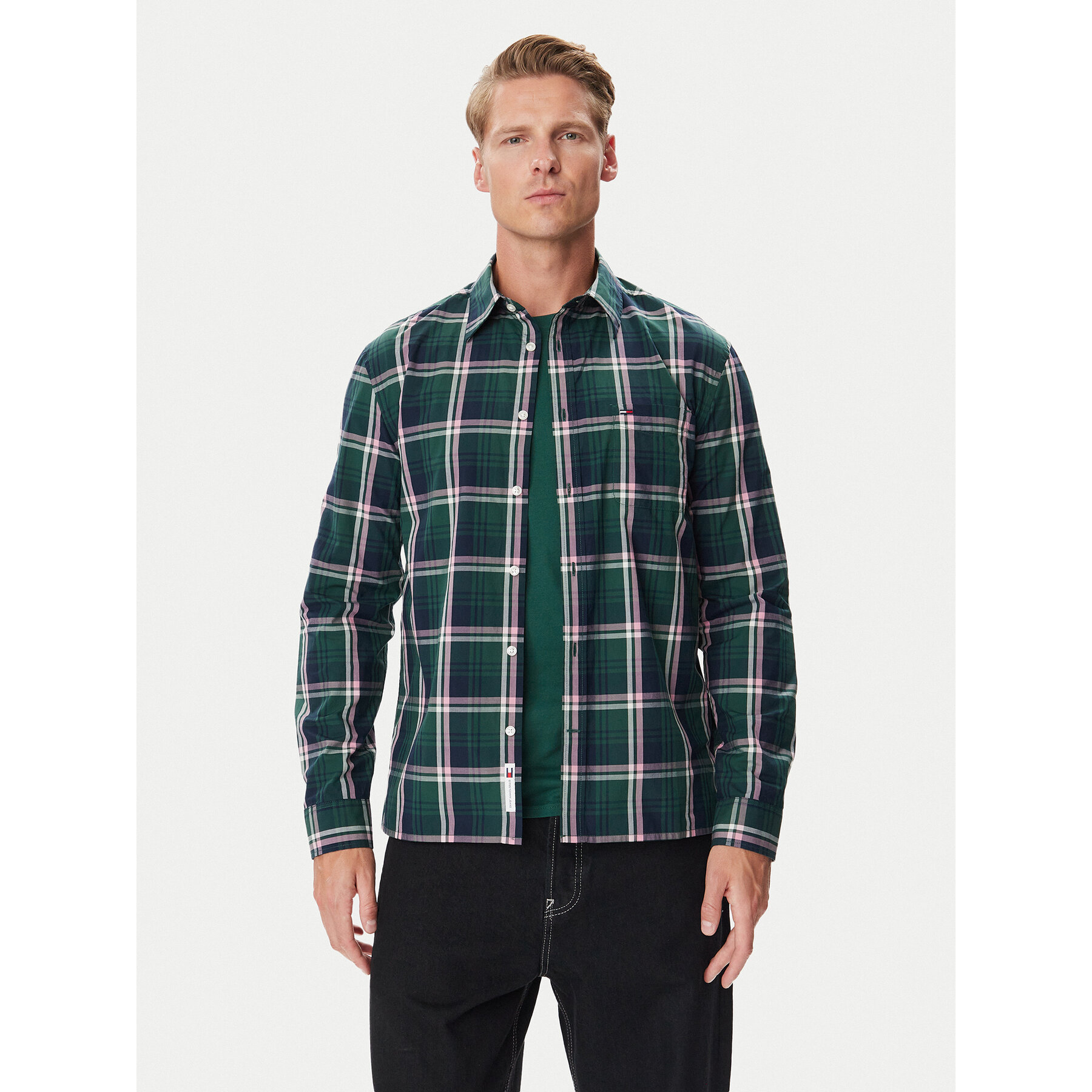 Tommy Jeans Hemd DM0DM23527 Dunkelgrün Regular Fit
