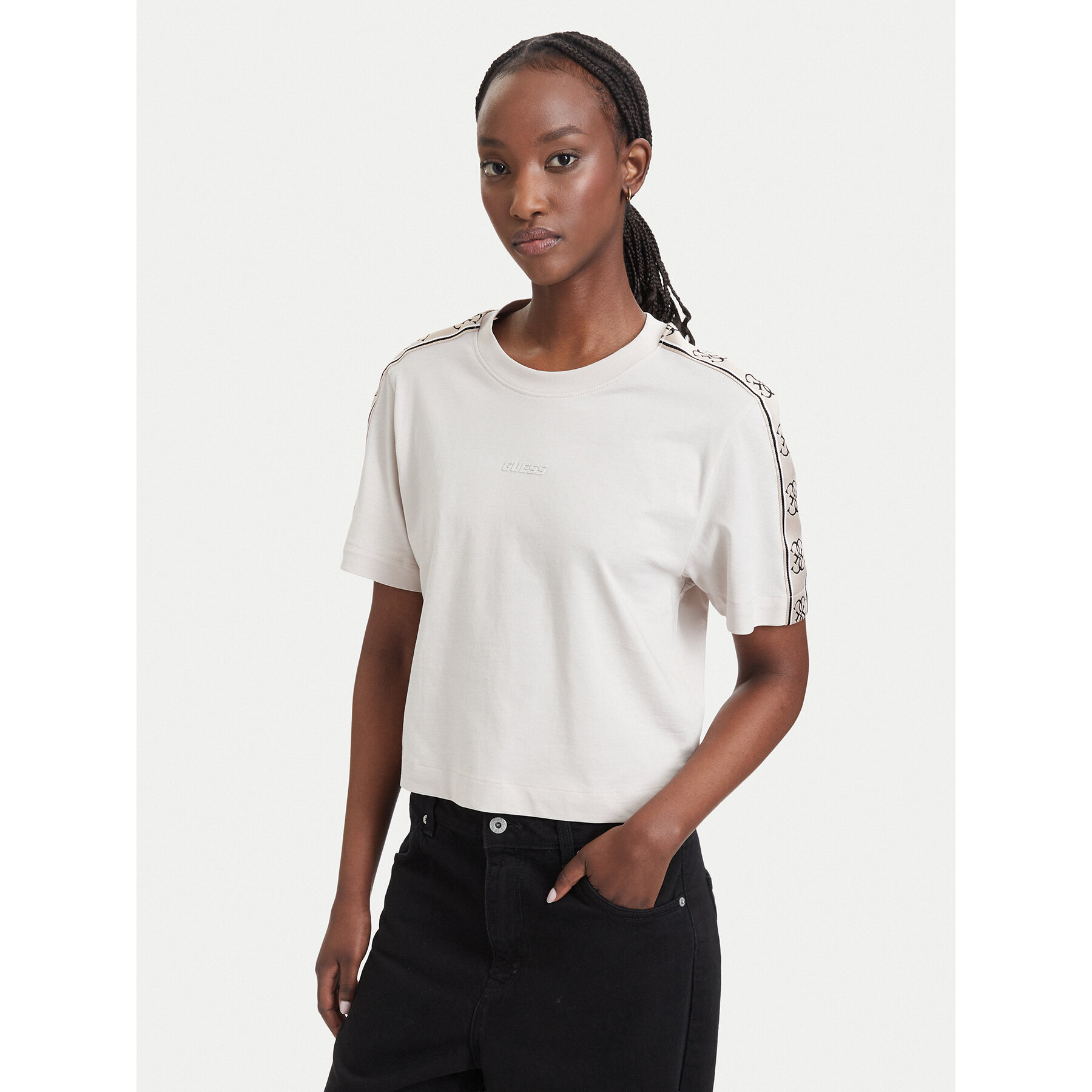 Guess T-Shirt V3RI08 I3Z14 Beige Regular Fit