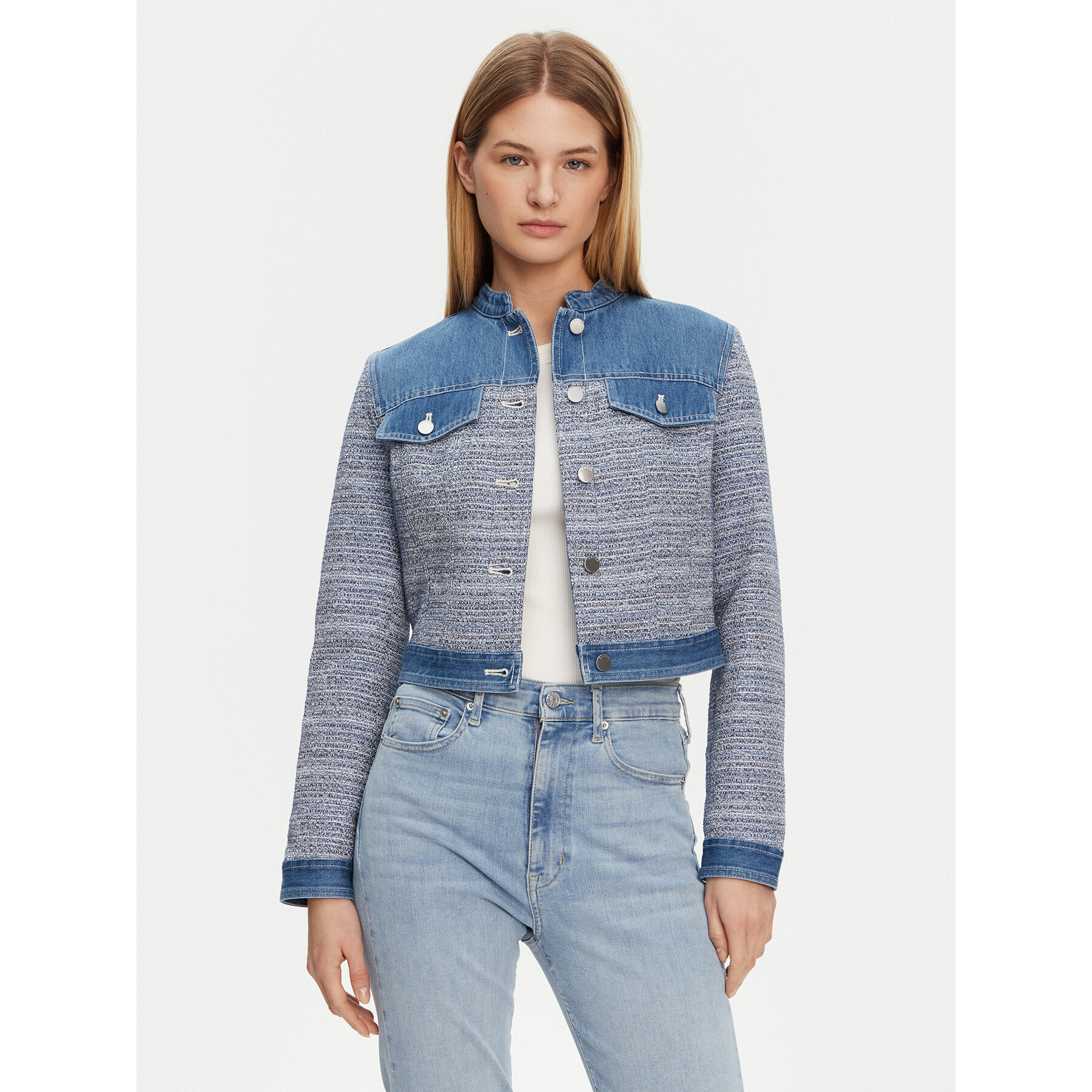 Guess Jeansjacke W5GL23 WH610 Blau Regular Fit