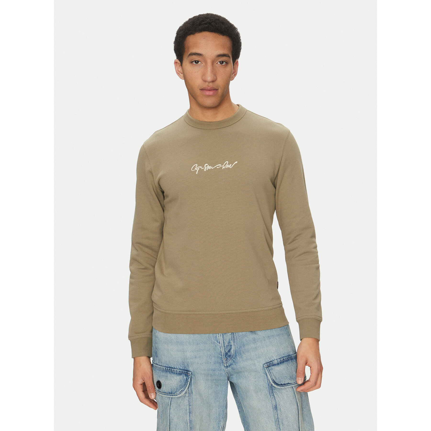 G-Star Raw Sweatshirt G-Script D26407-D257 6057 Khakifarben Regular Fit