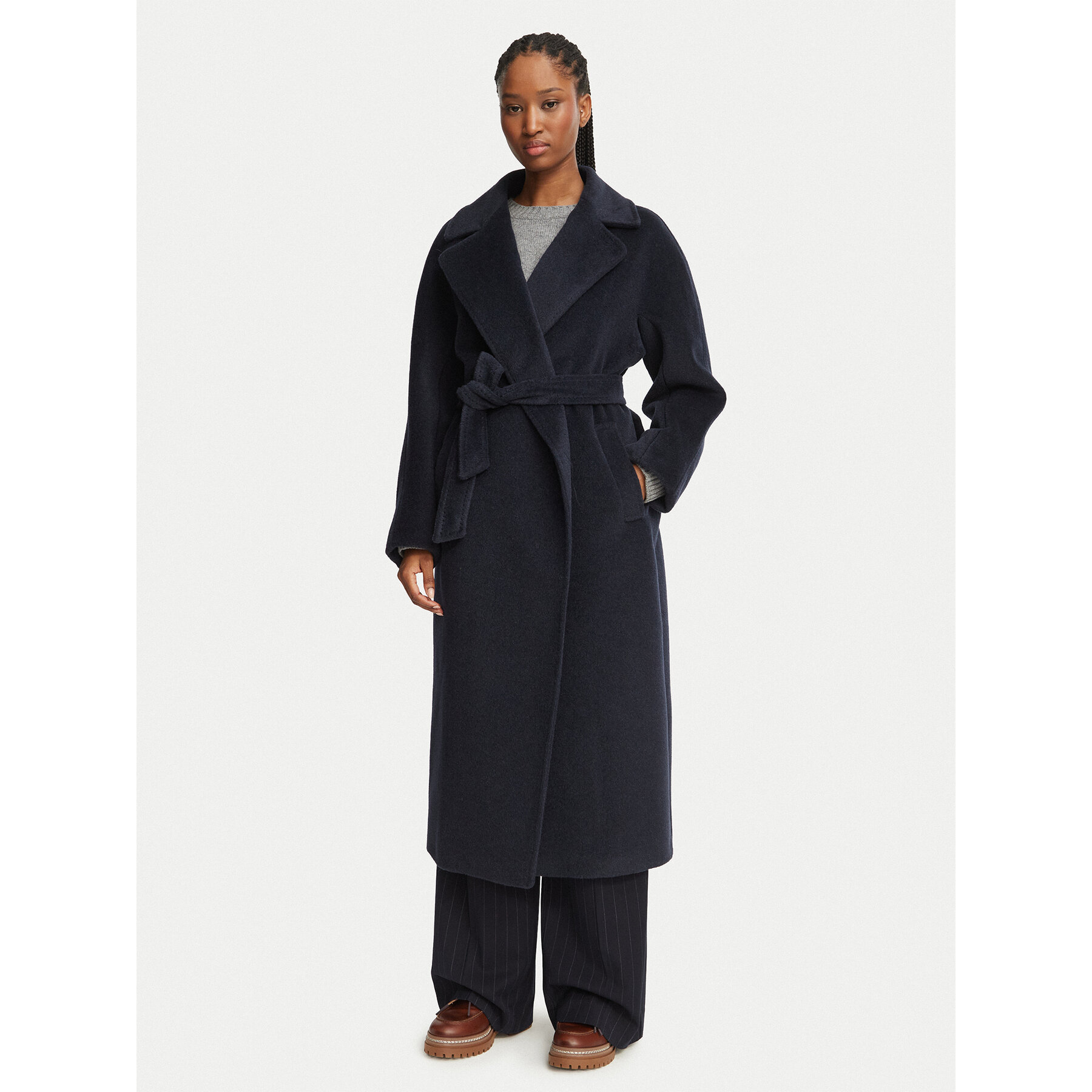 Weekend Max Mara Wollmantel Tempera 2625016072 Dunkelblau Regular Fit
