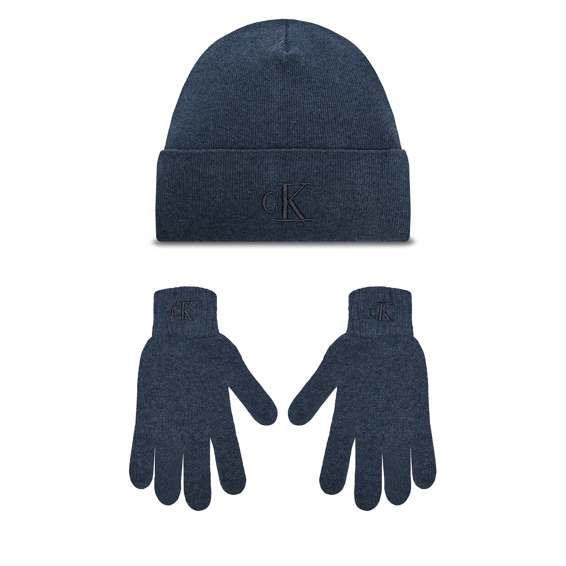 Set mănuși și căciulă Calvin Klein K50K512469 Albastru