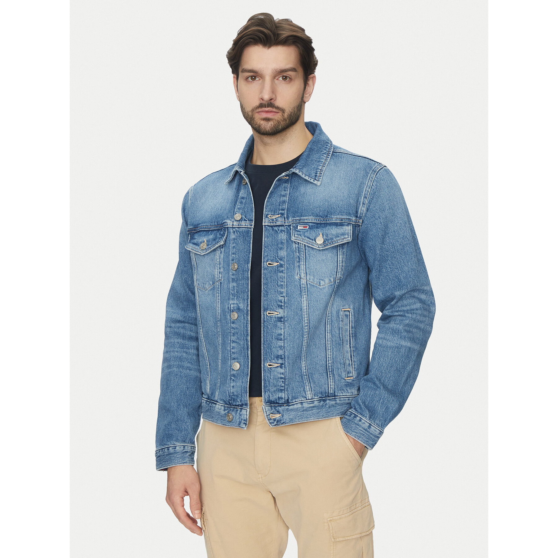 Tommy Jeans Jeansjacke Ryan DM0DM21860 Blau Regular Fit