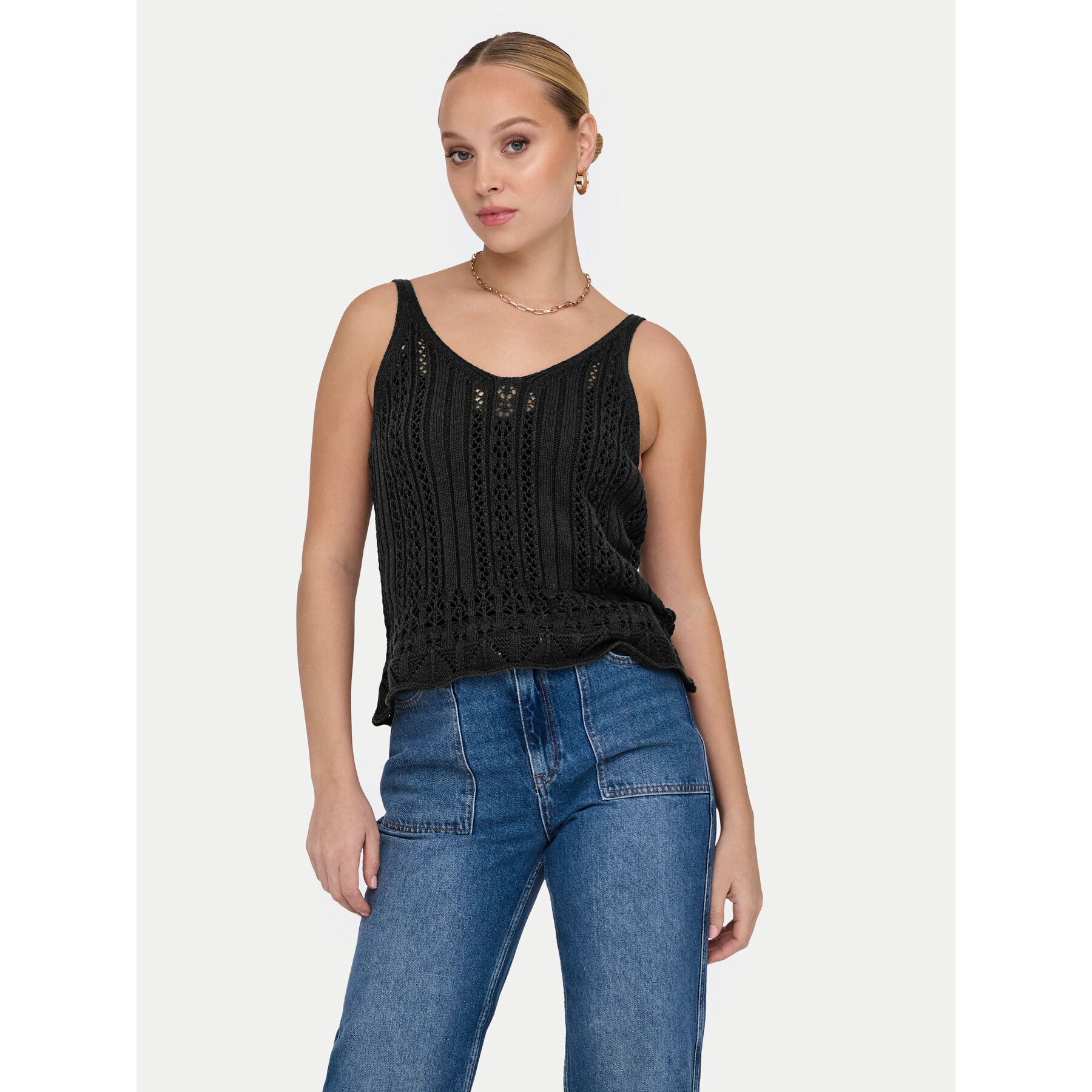 ONLY Marškinėliai Lyzet 15277573 Juoda Regular Fit