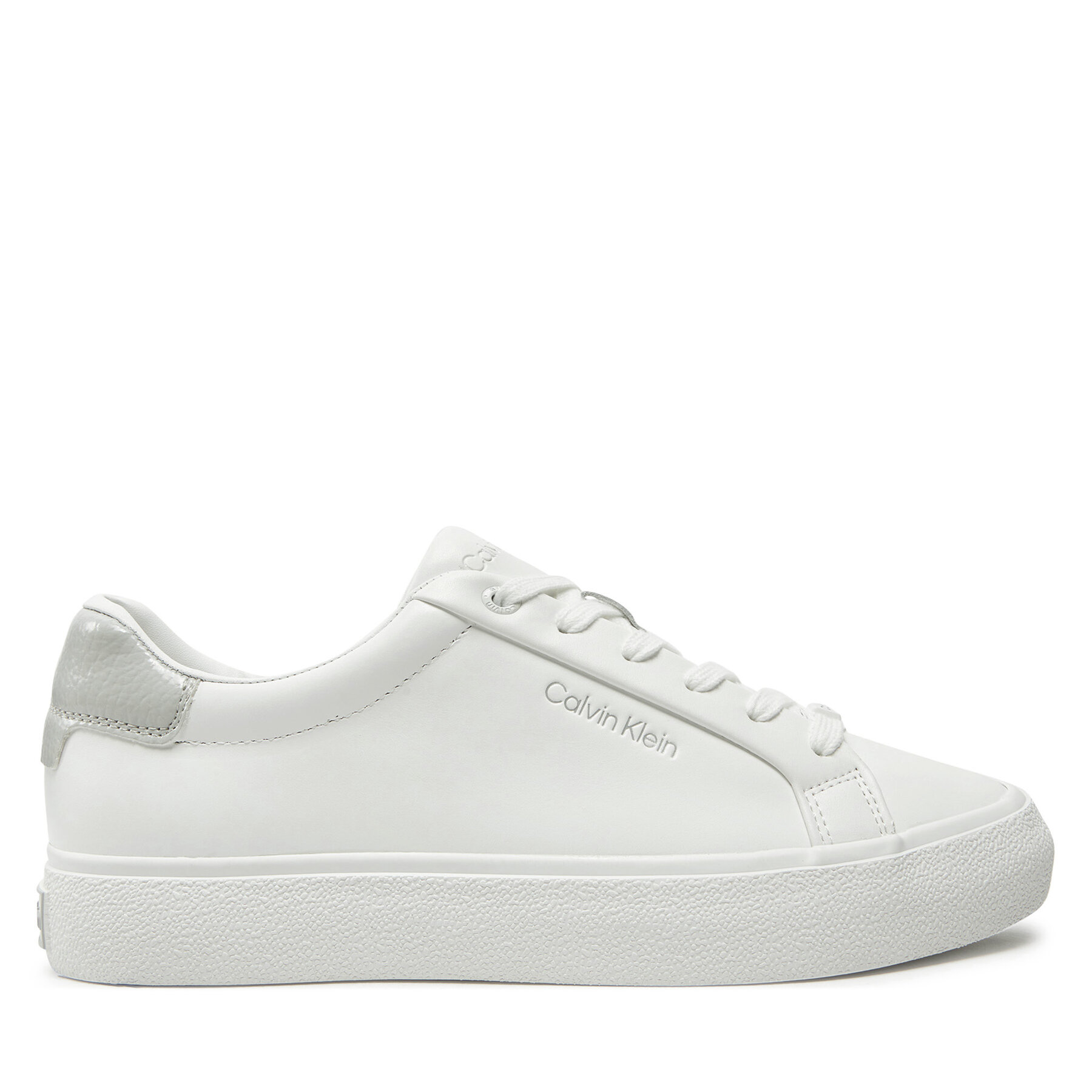 Γυναικεία Αθλητικά Calvin Klein, Μέγεθος 39, Λευκό, Vulc Lace Up Texture Fox - Lth HW0HW02439